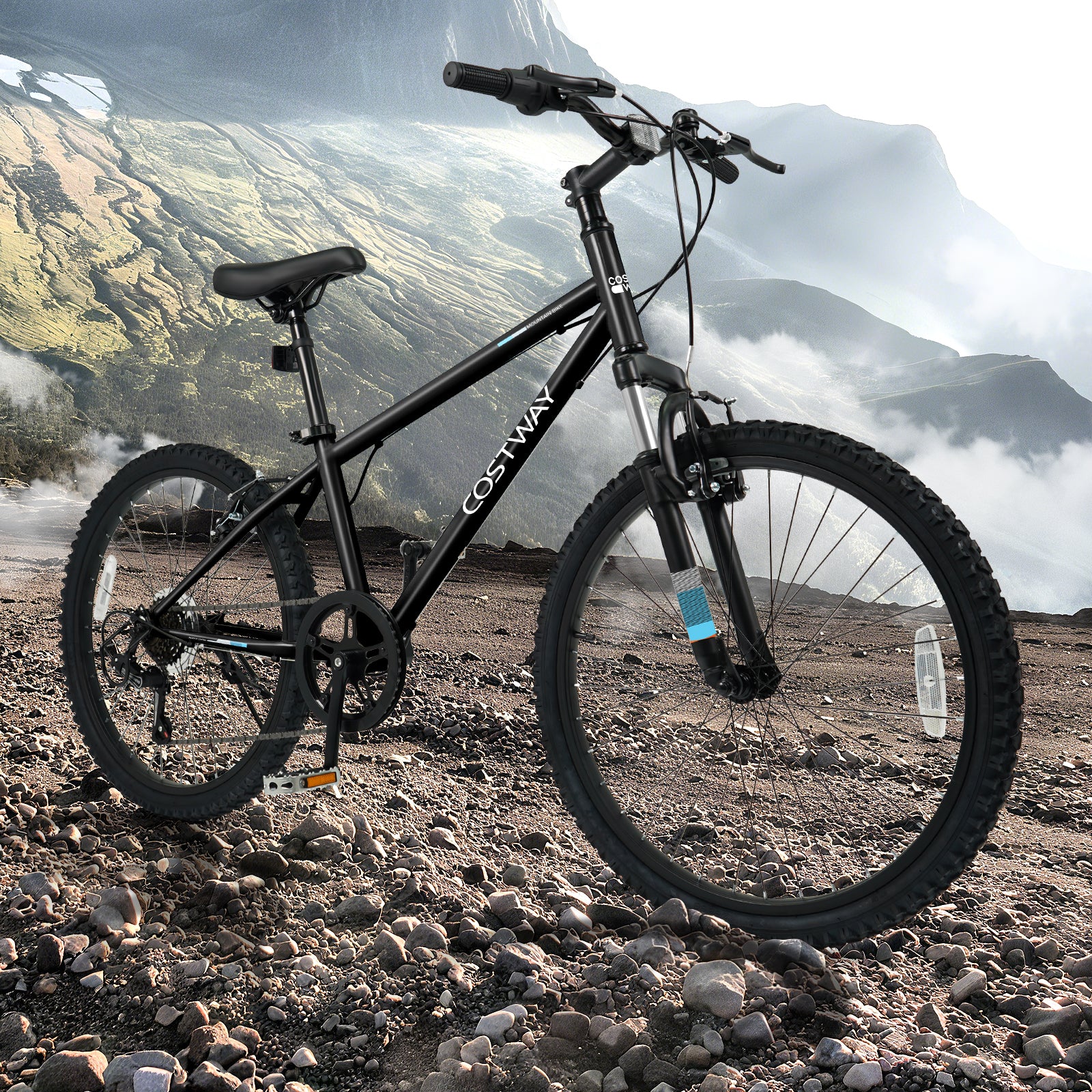24 Inch Kids Mountain Bike, For Ages 8+ Years, Black - Image 3