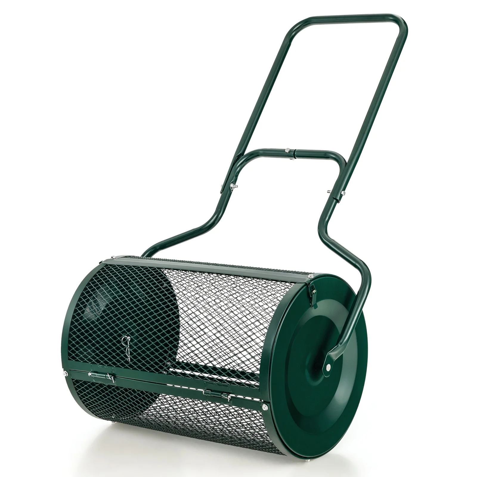 24-Inch Peat Moss Spreader, Upgrade Side Latches, U-Shape Handle, Green