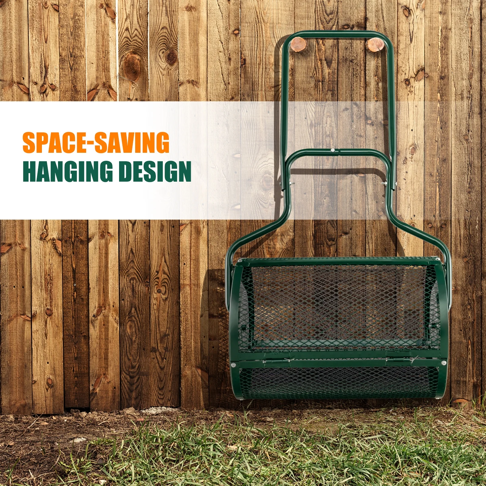 24-Inch Peat Moss Spreader, Upgrade Side Latches, U-Shape Handle, Green - Image 6