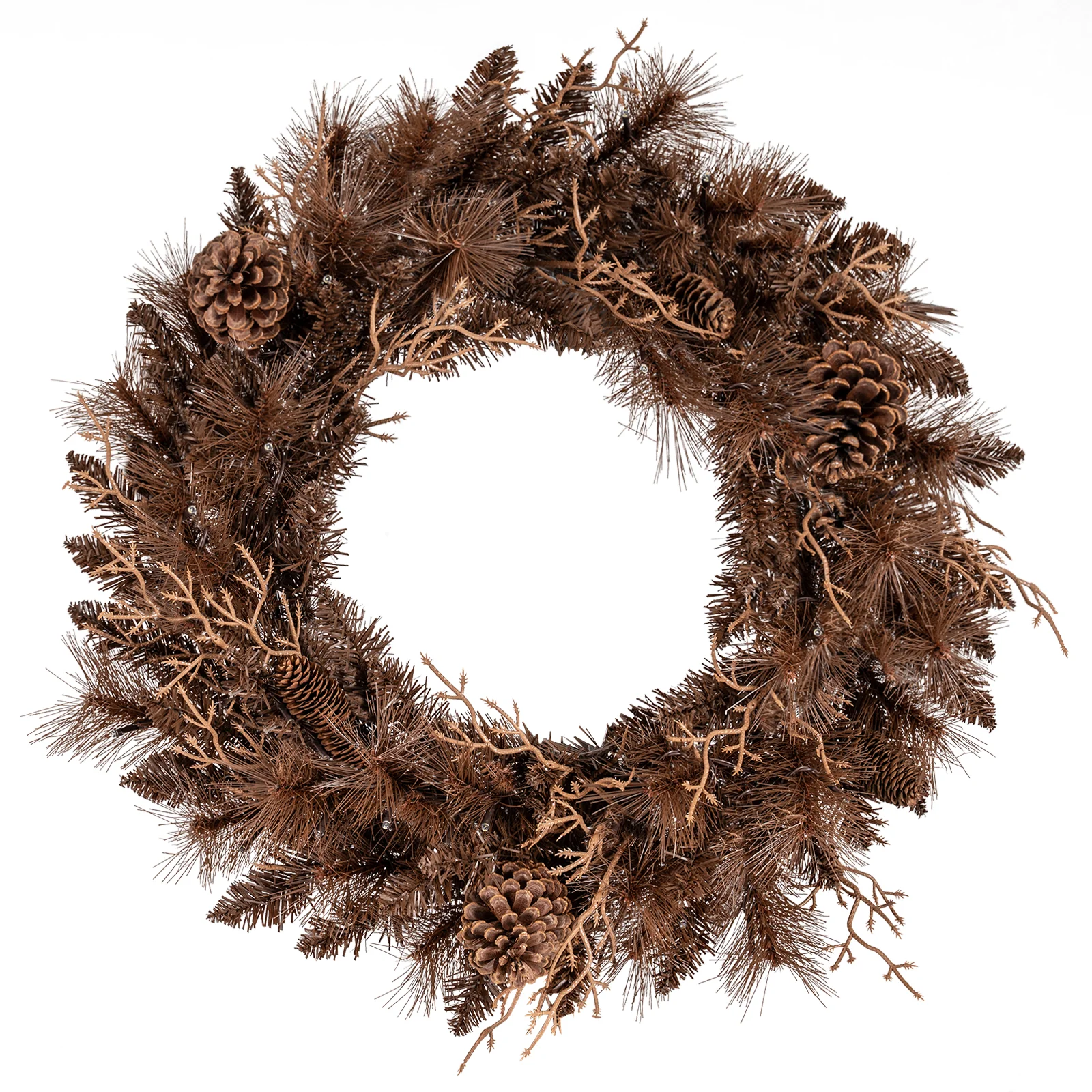 24 Inch Pre-lit Christmas Wreath with 105 Branch Tips and 35 Warm White LED Lights-1 piece - Image 5