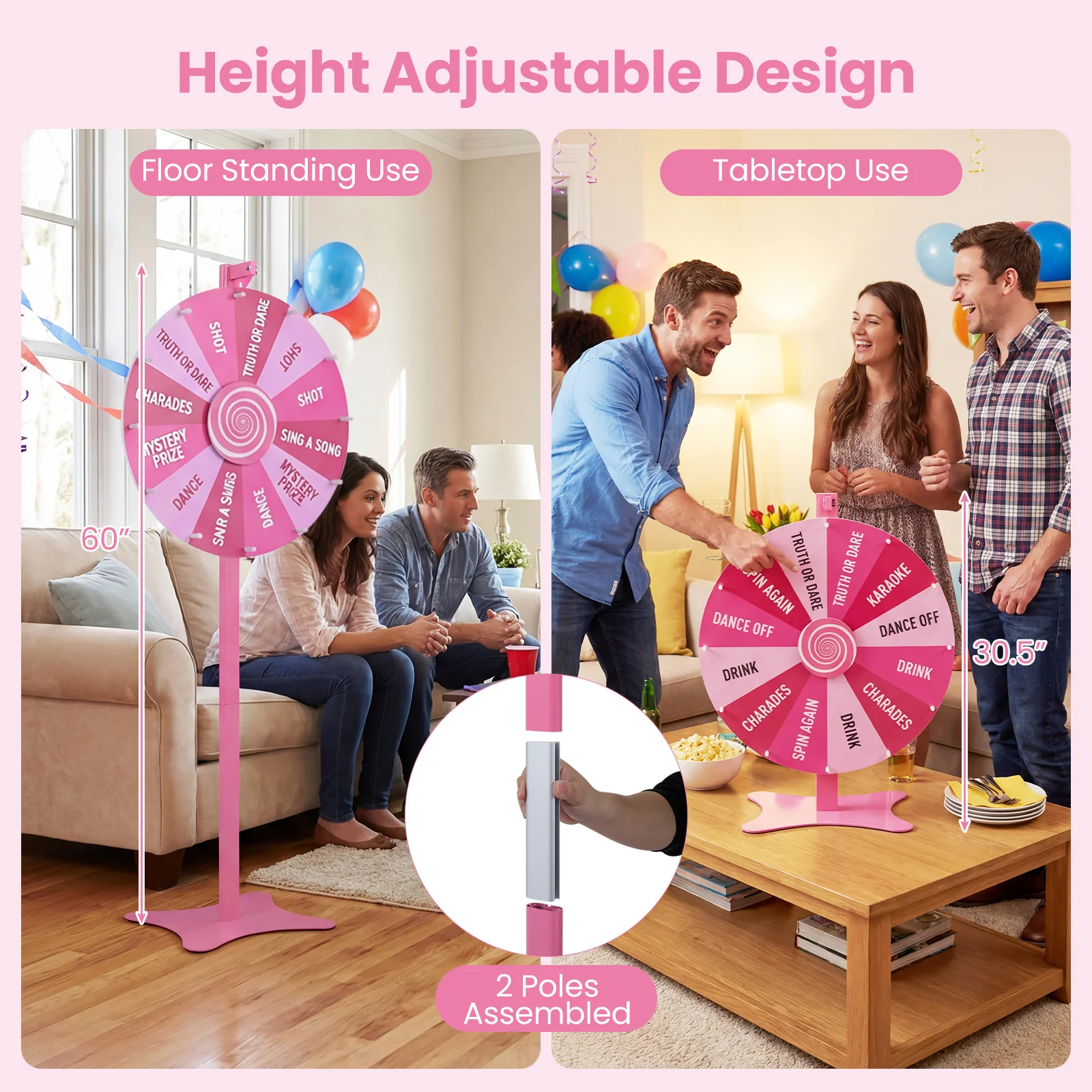 24 Inch Prize Wheel With Blackboard Marker, Eraser - Image 7