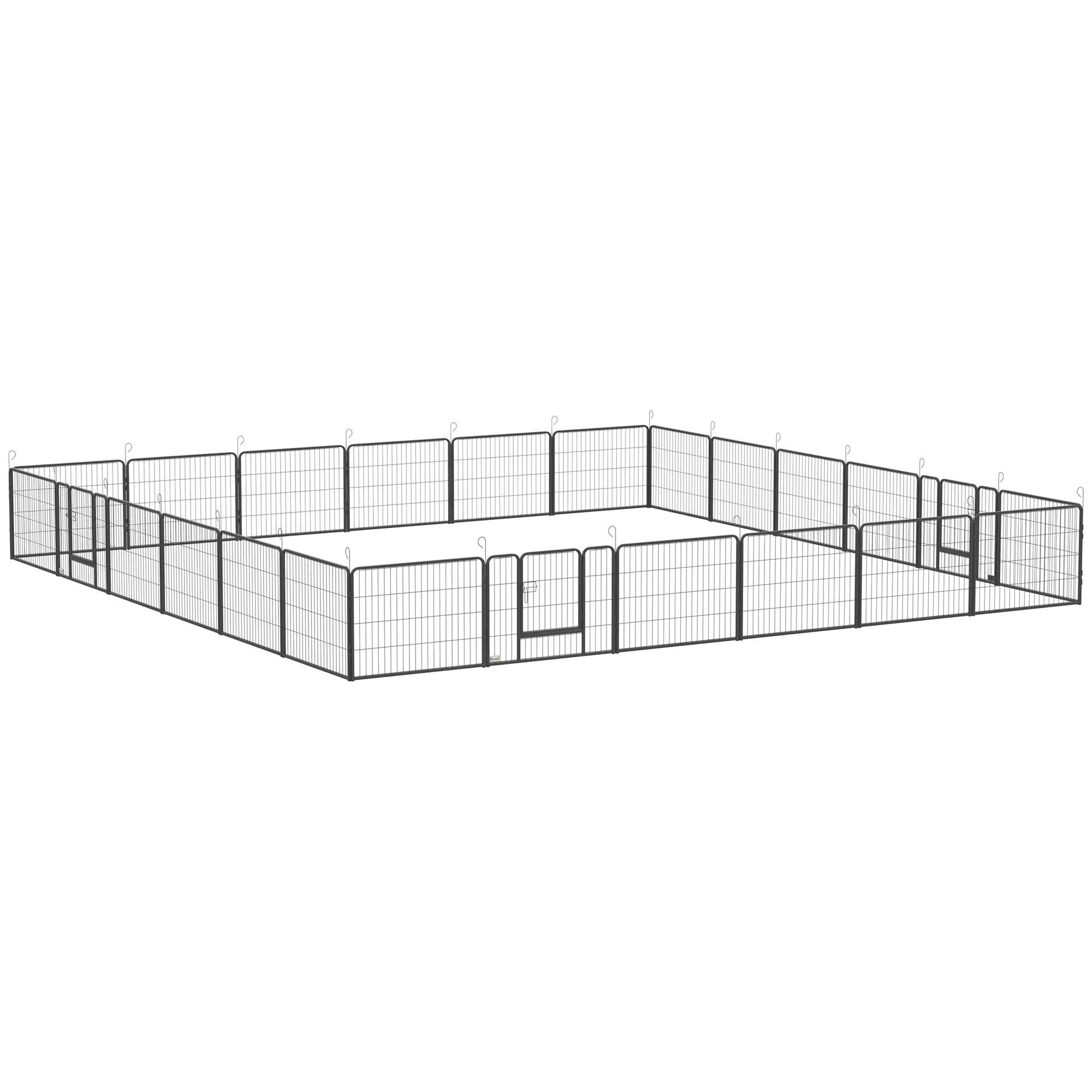 24 Panel 24" Height Dog Playpen, Small Medium Dogs, Grey