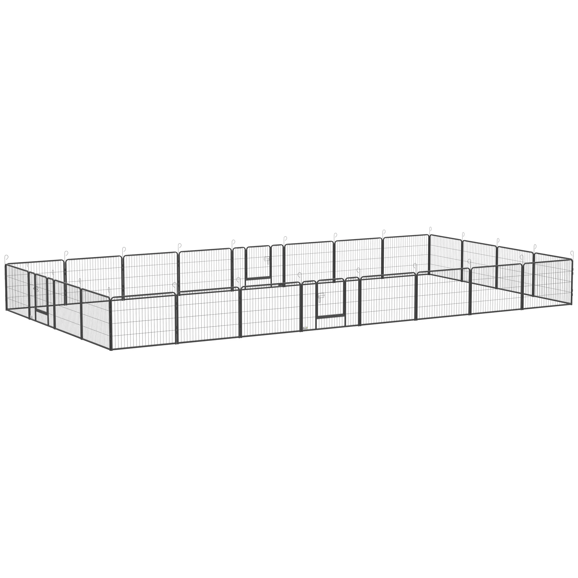 24 Panel 24" Height Dog Playpen, Small Medium Dogs, Grey - Image 11