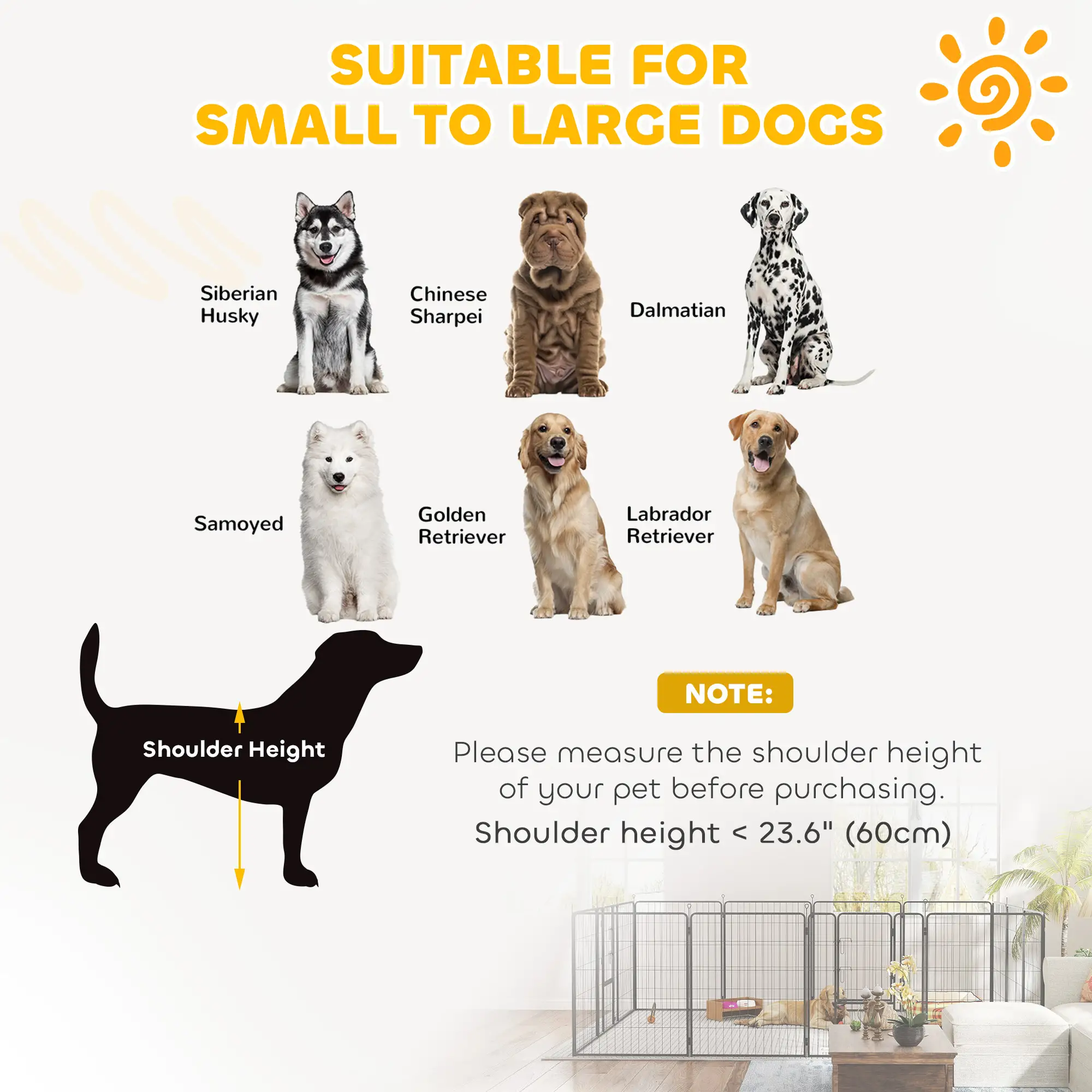 24 Panels 39" Height Heavy Duty Dog Playpen, Grey - Image 10
