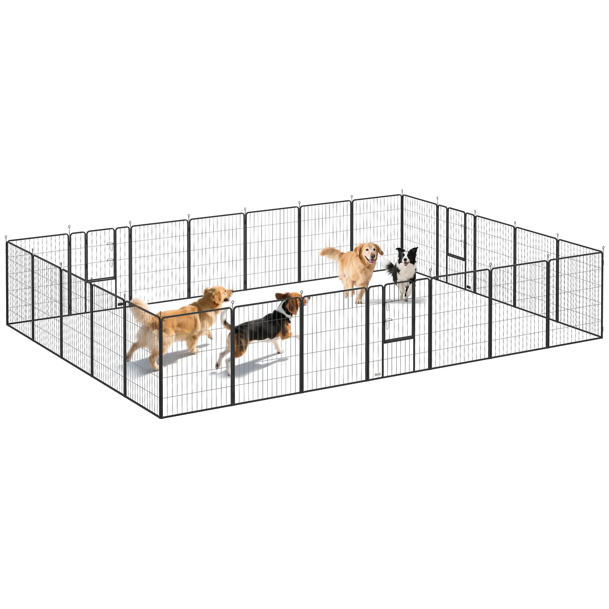 24 Panels 39" Height Heavy Duty Dog Playpen, Grey - Image 11