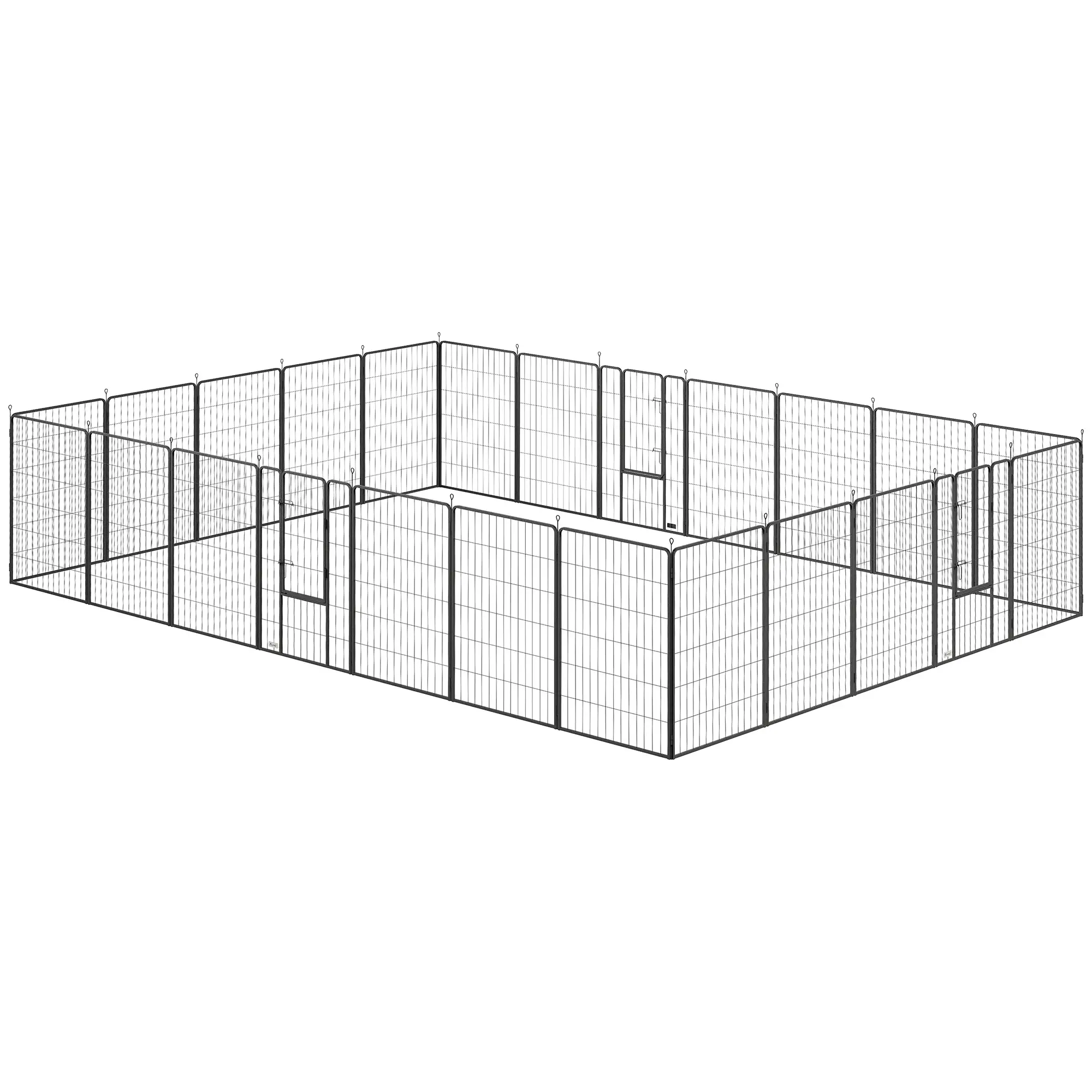 24 Panels 44.5" Height Dog Playpen, Small Medium Large Dogs, Black