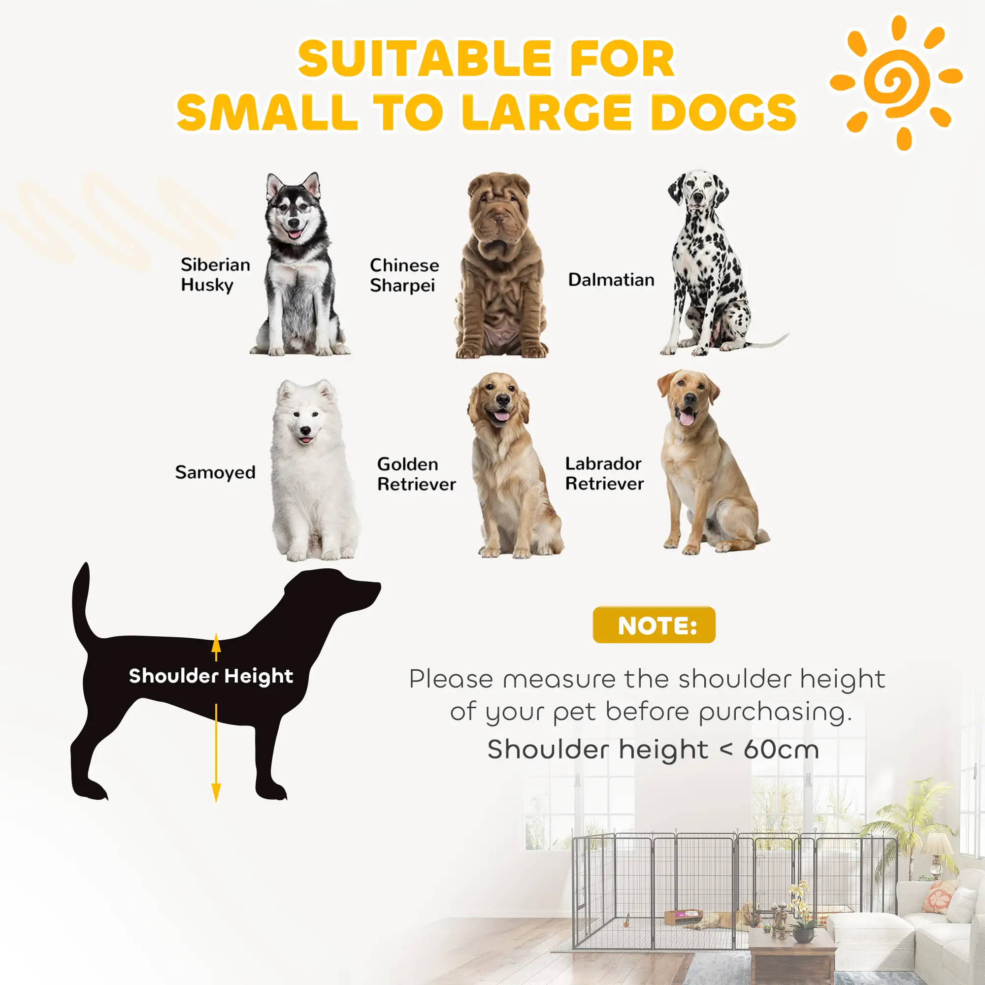 24 Panels 44.5" Height Dog Playpen, Small Medium Large Dogs, Black - Image 10