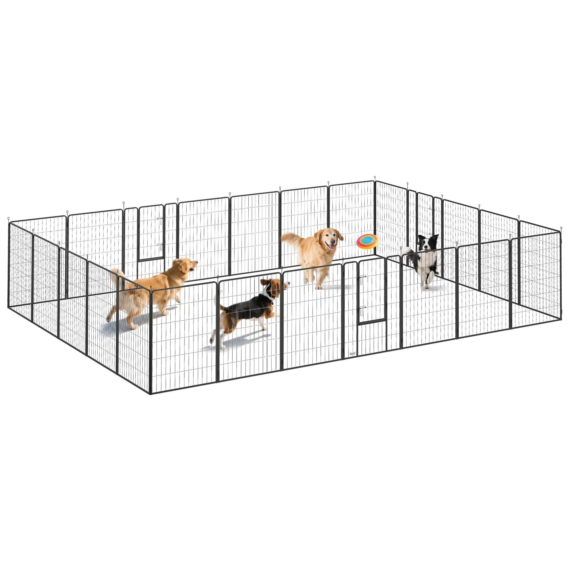 24 Panels 44.5" Height Dog Playpen, Small Medium Large Dogs, Black - Image 11