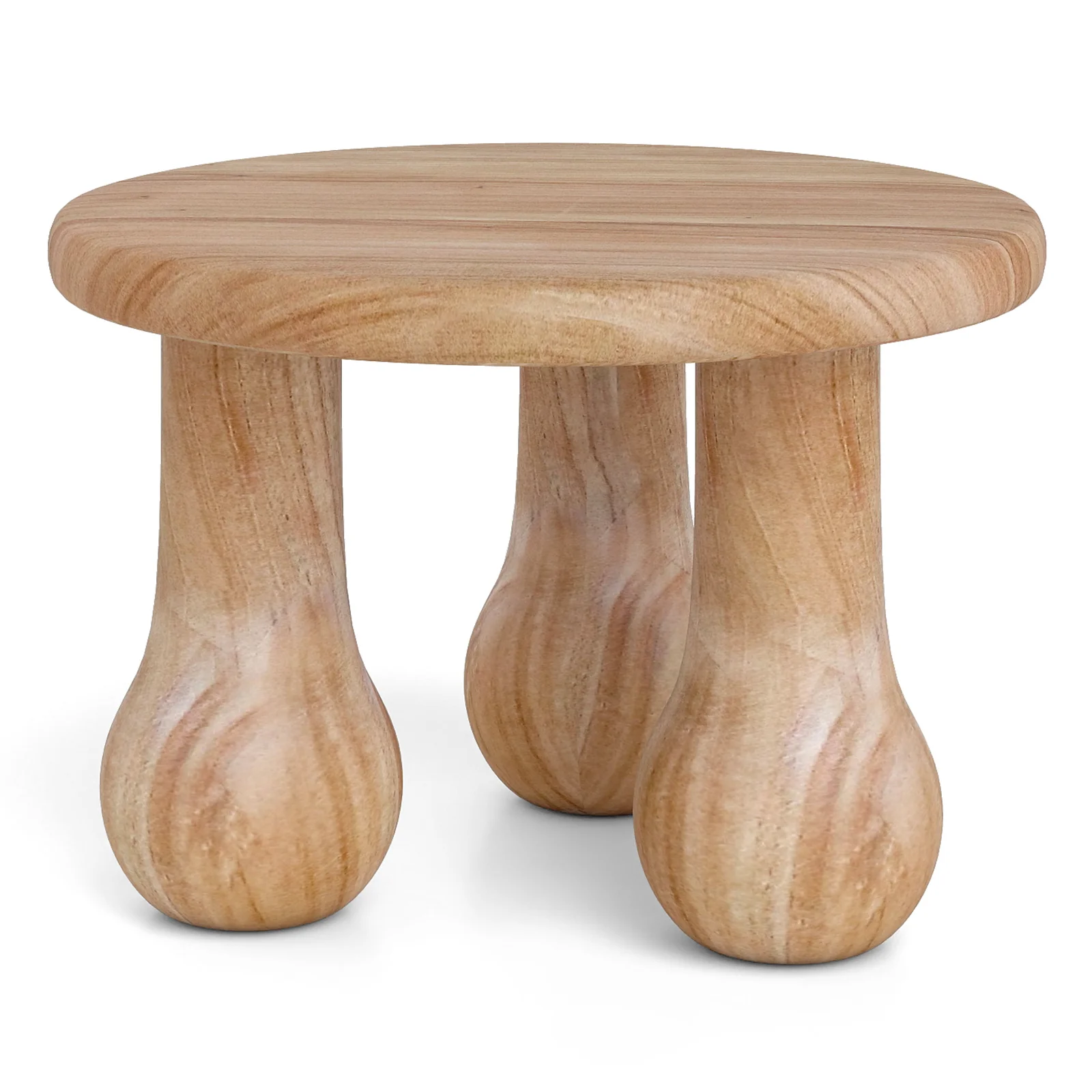 24" Small Solid Mahogany Wood Coffee Table with Thickened Top and Column Legs - Image 5