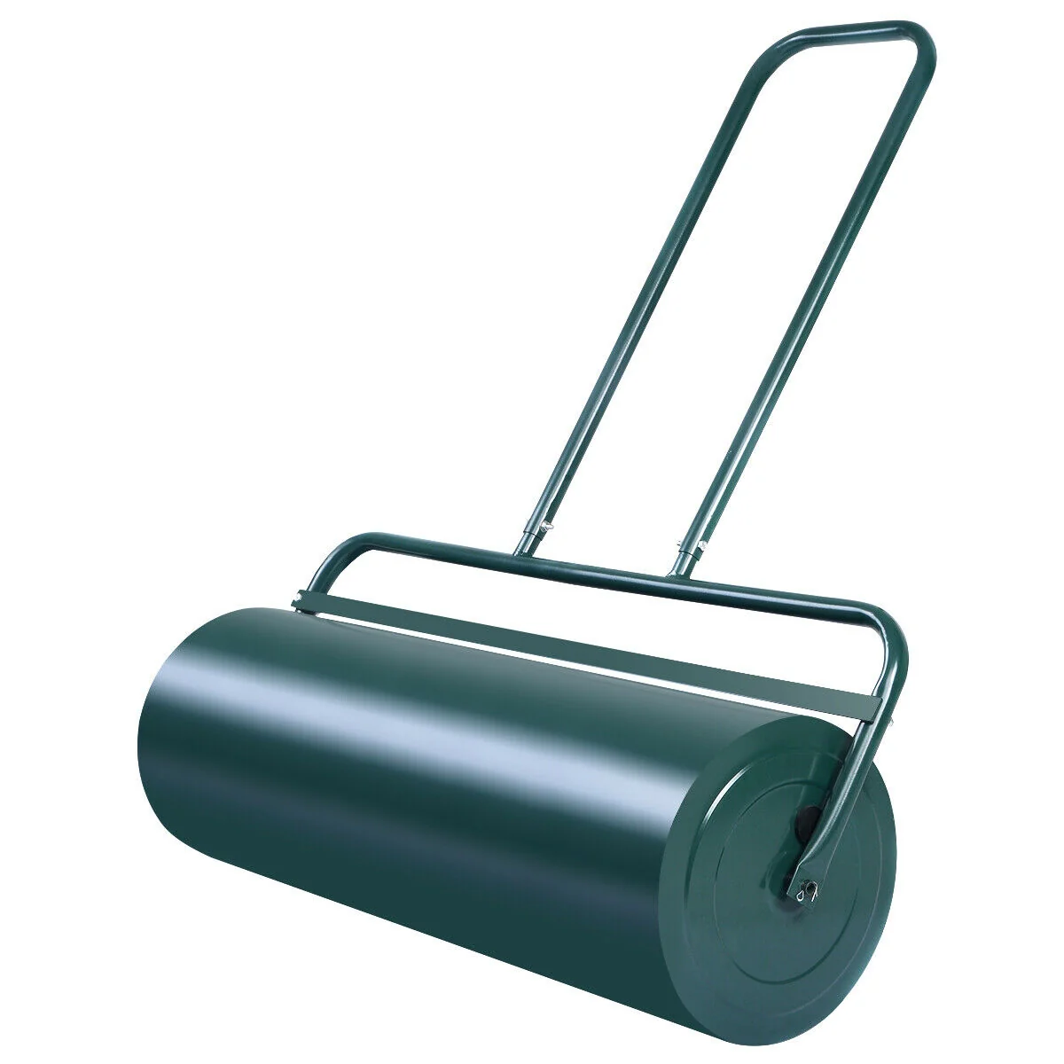 24 x 13 Inch Tow Lawn Roller, Water Filled Metal Push Roller, Green