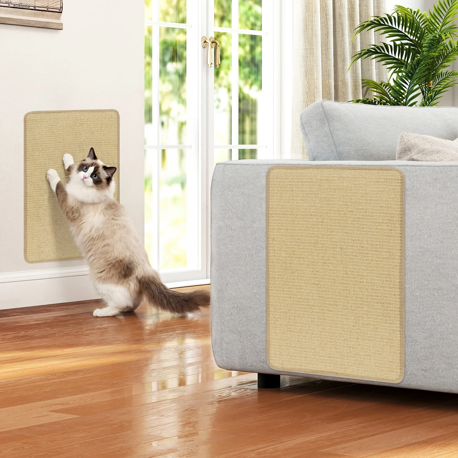 24 x 16 Inch Cat Scratcher Mat Set, 6-Piece - Image 3