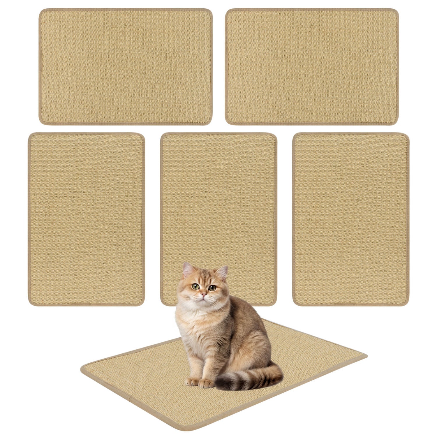 24 x 16 Inch Cat Scratcher Mat Set, 6-Piece - Image 4