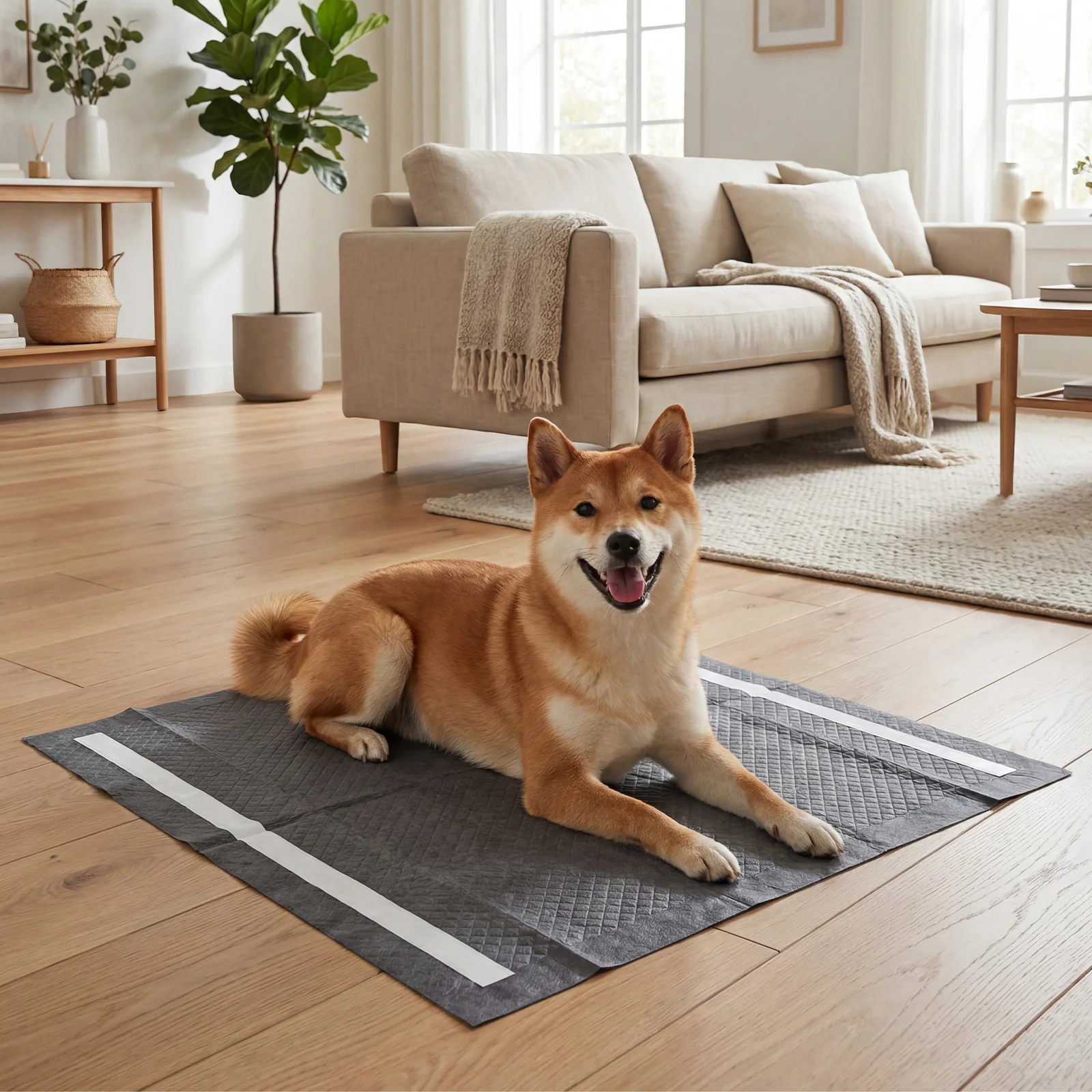 24" x 24" Dog Pee Pads, 6-Layer, Charcoal, Black - Image 2