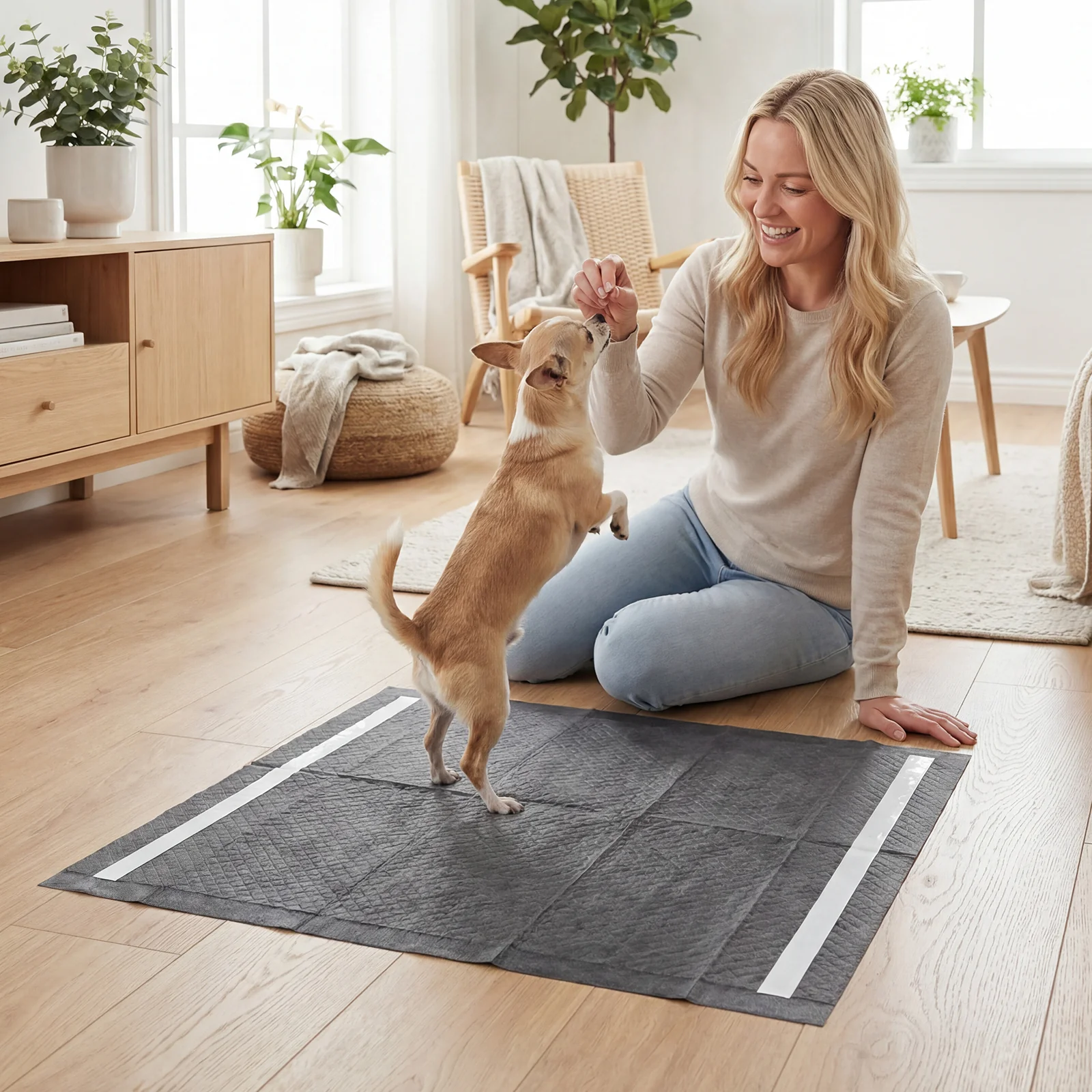24" x 24" Dog Pee Pads, 6-Layer, Charcoal, Black - Image 5