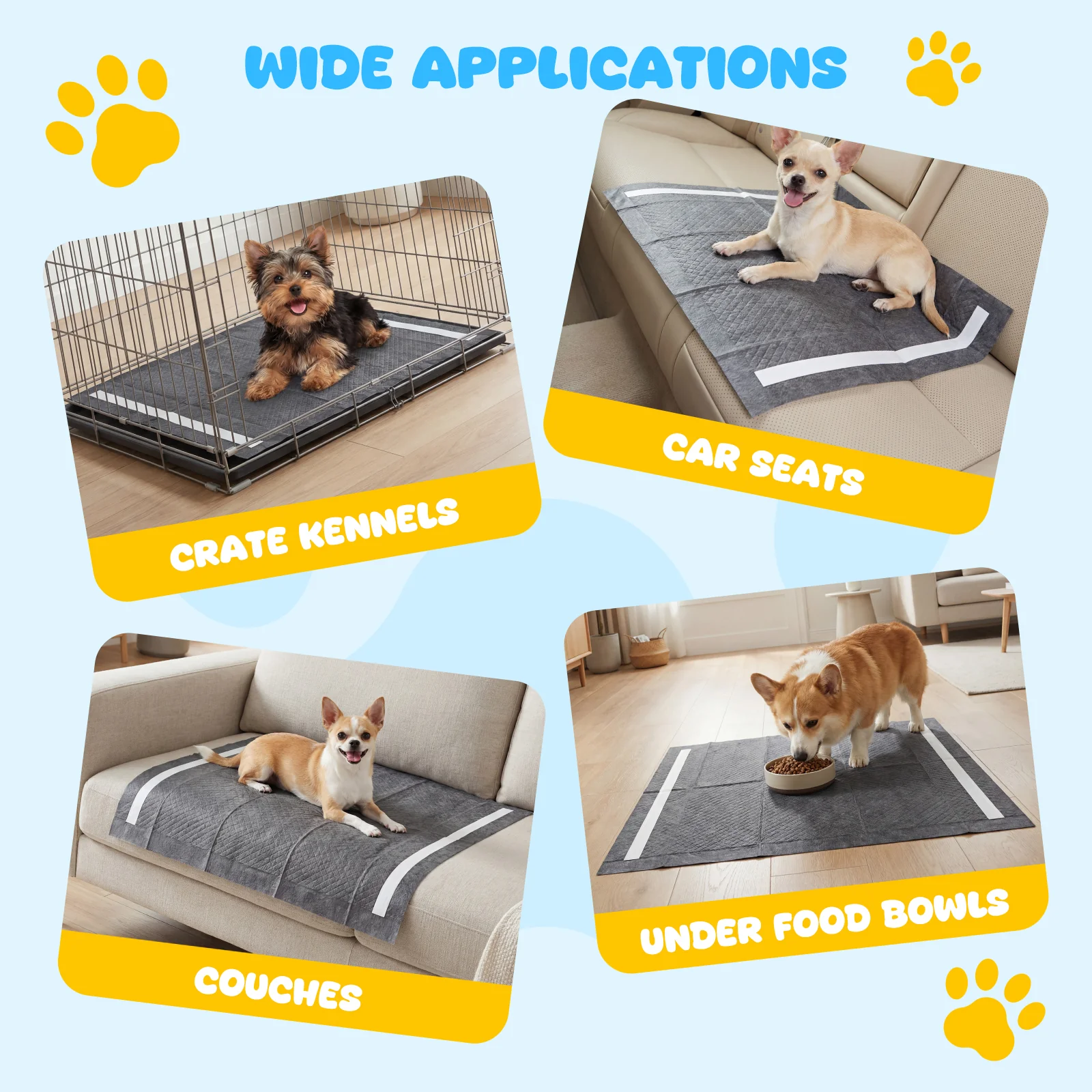 24" x 24" Dog Pee Pads, 6-Layer, Charcoal, Black - Image 8