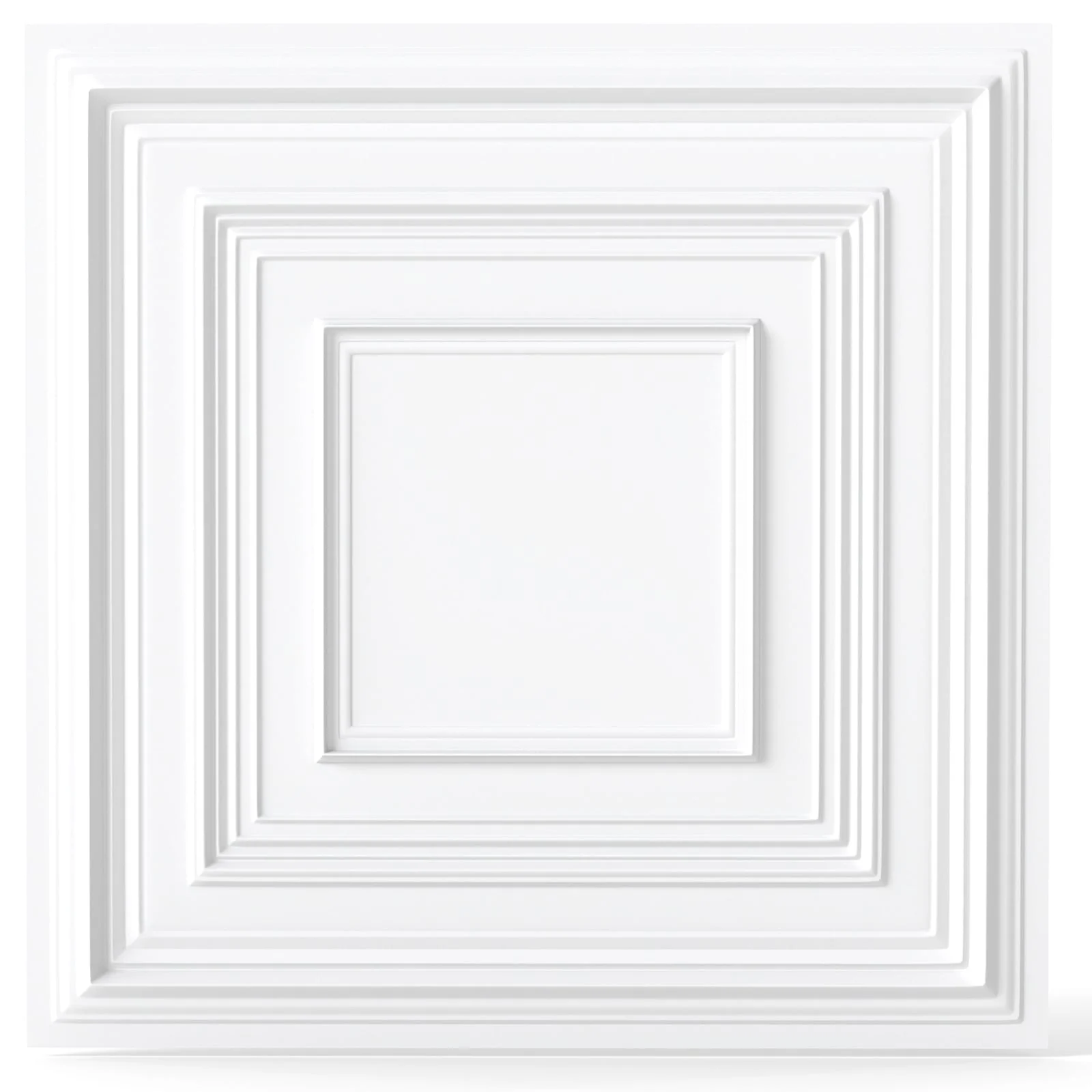 24" x 24" PVC Ceiling Tiles, 3D Decorative Patterns, 24-Pack, White