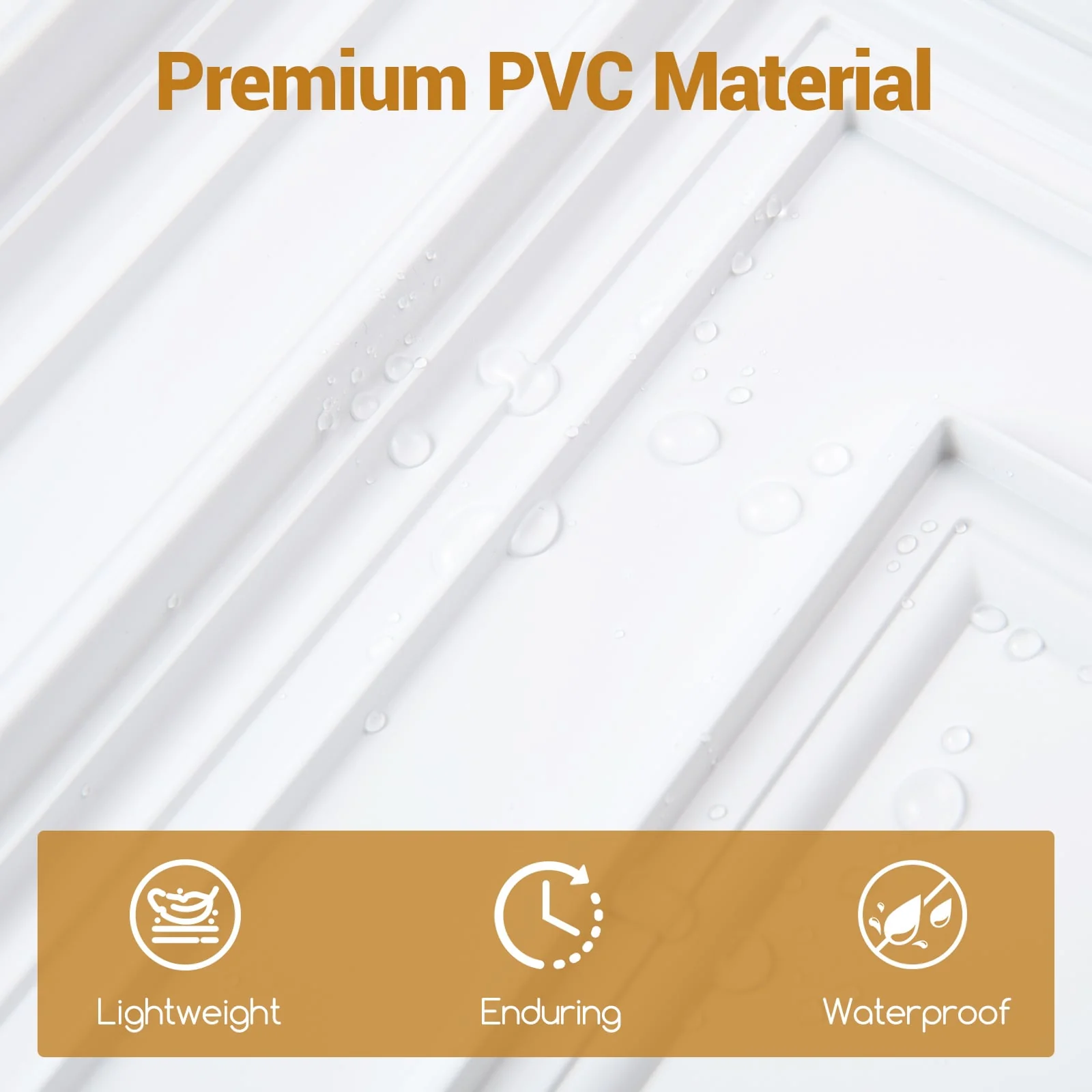 24" x 24" PVC Ceiling Tiles, 3D Decorative Patterns, 24-Pack, White - Image 5