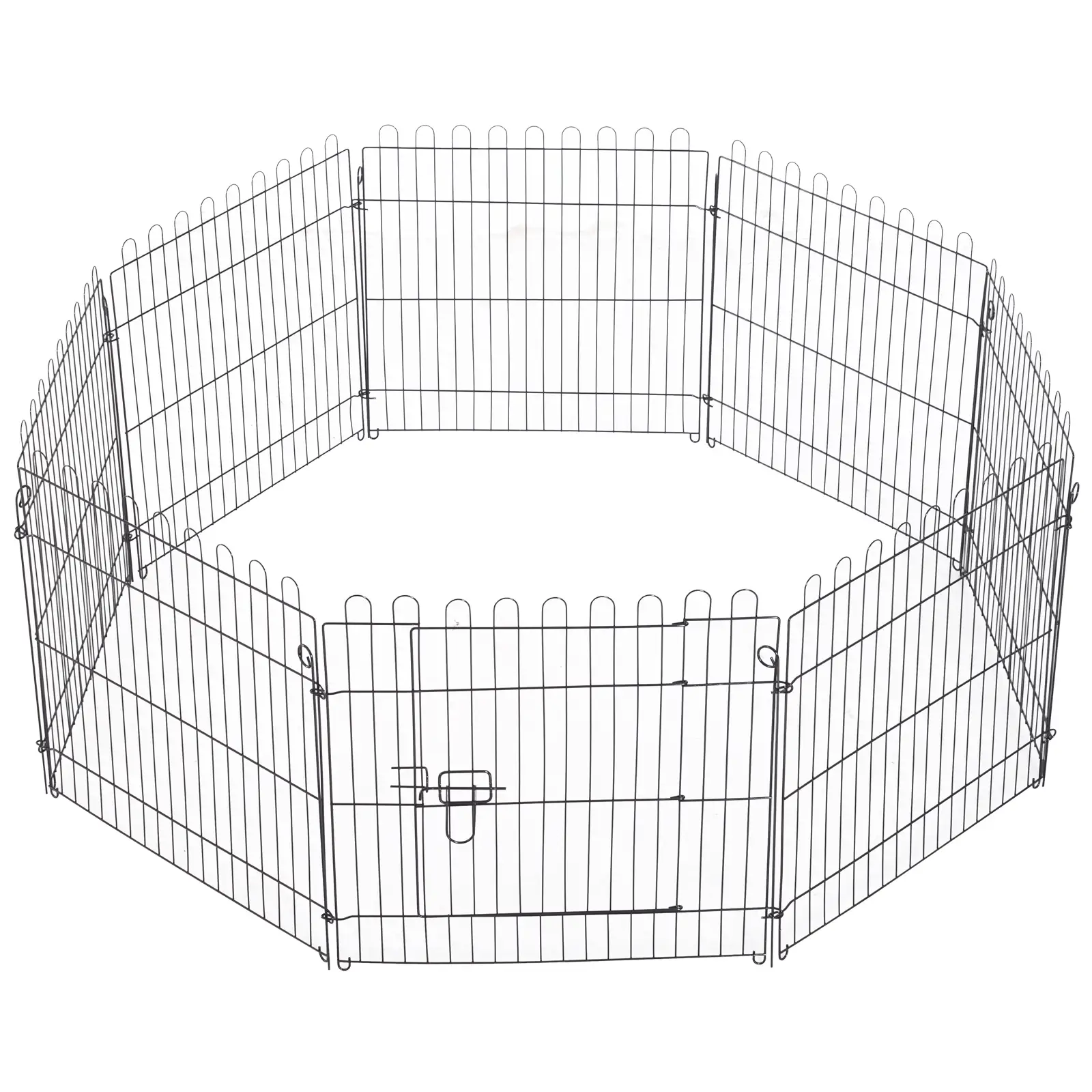 24inch 8-Panel Foldable Dog Playpen, Black