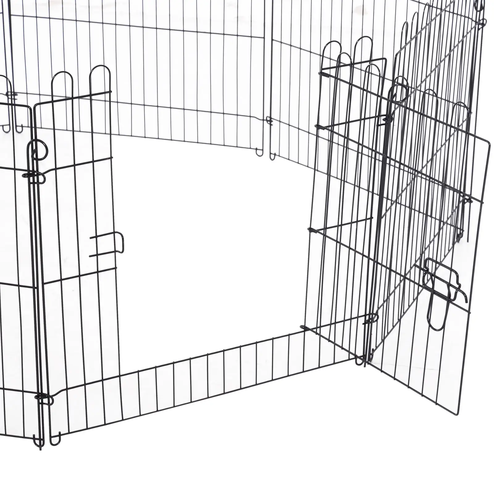 24inch 8-Panel Foldable Dog Playpen, Black - Image 10
