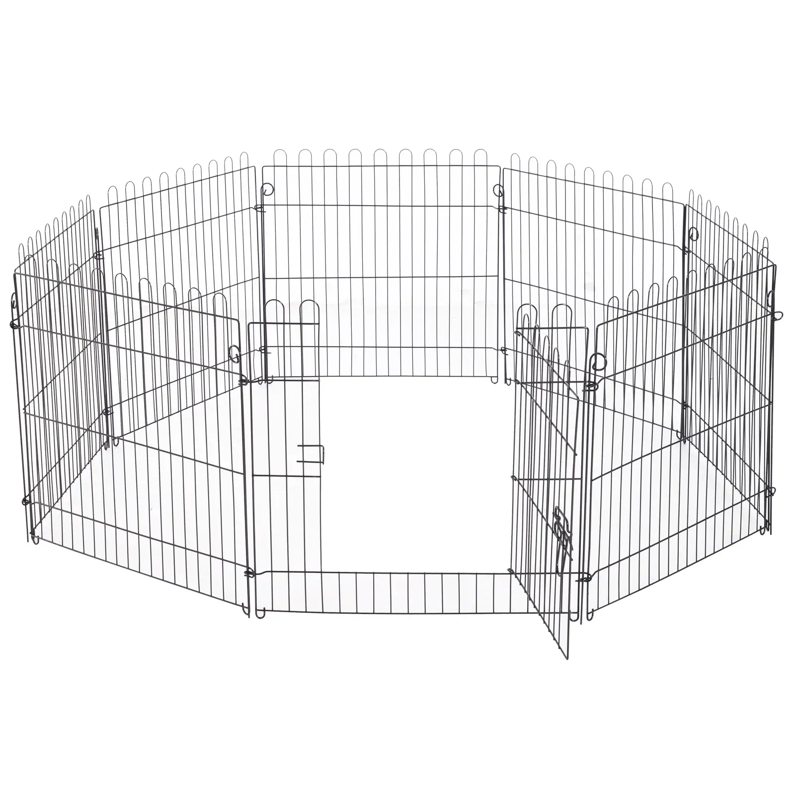 24inch 8-Panel Foldable Dog Playpen, Black - Image 11