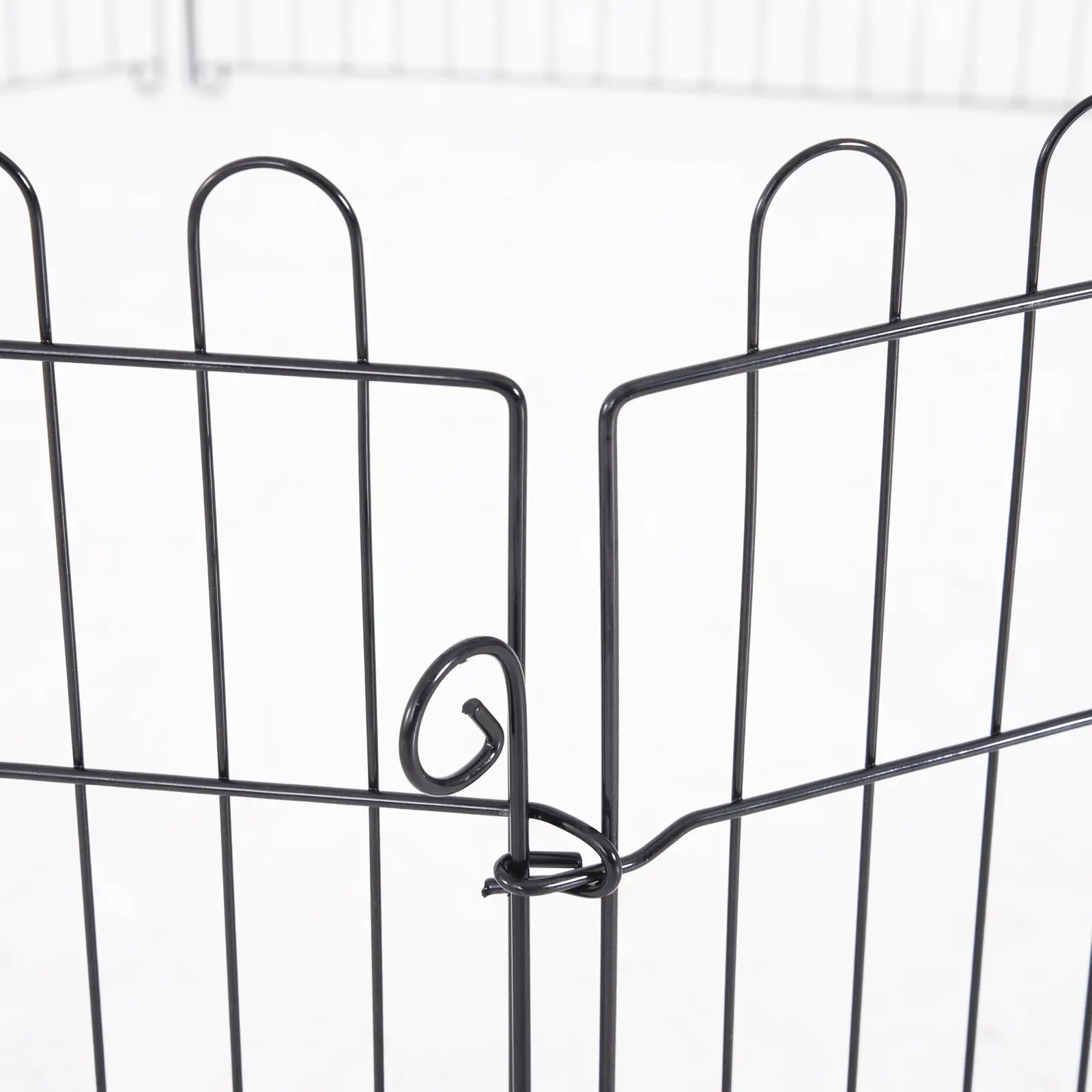 24inch 8-Panel Foldable Dog Playpen, Black - Image 9