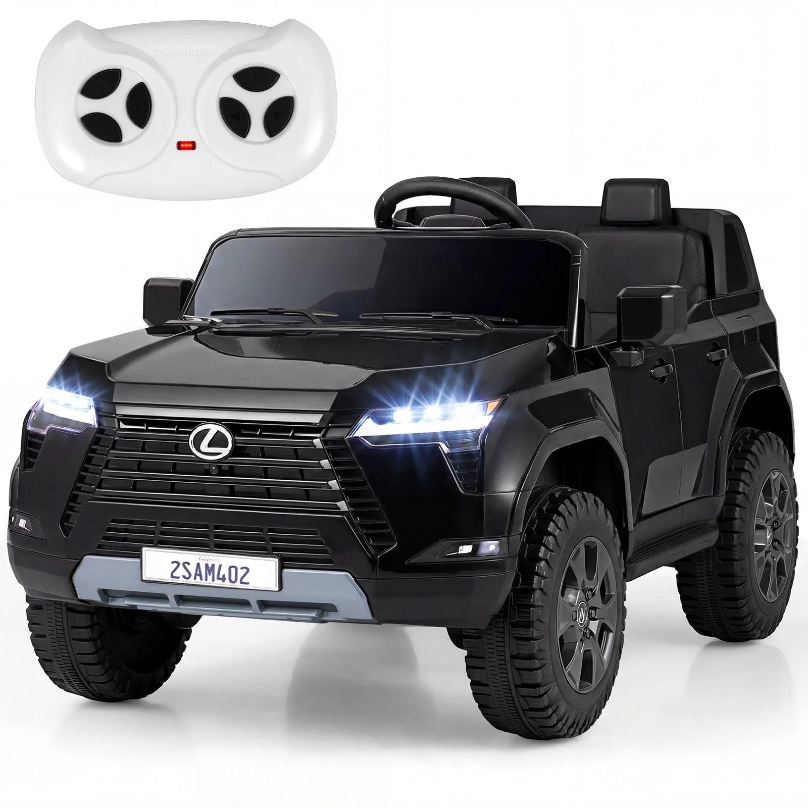 24V 4WD Electric Ride On Car, For Ages 3+, Black