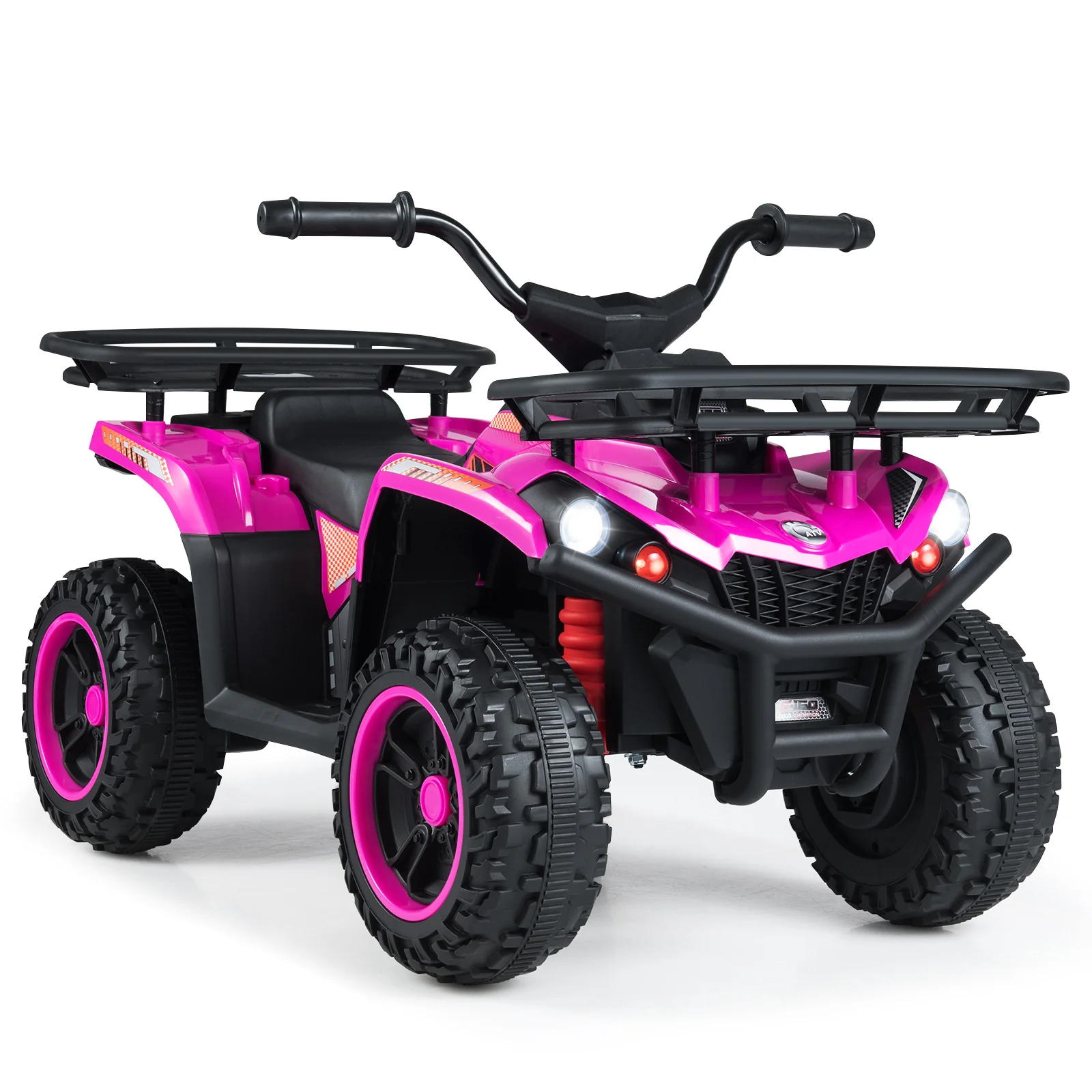 24V Electric Ride On Quad with LED Headlights, Pink - Image 4