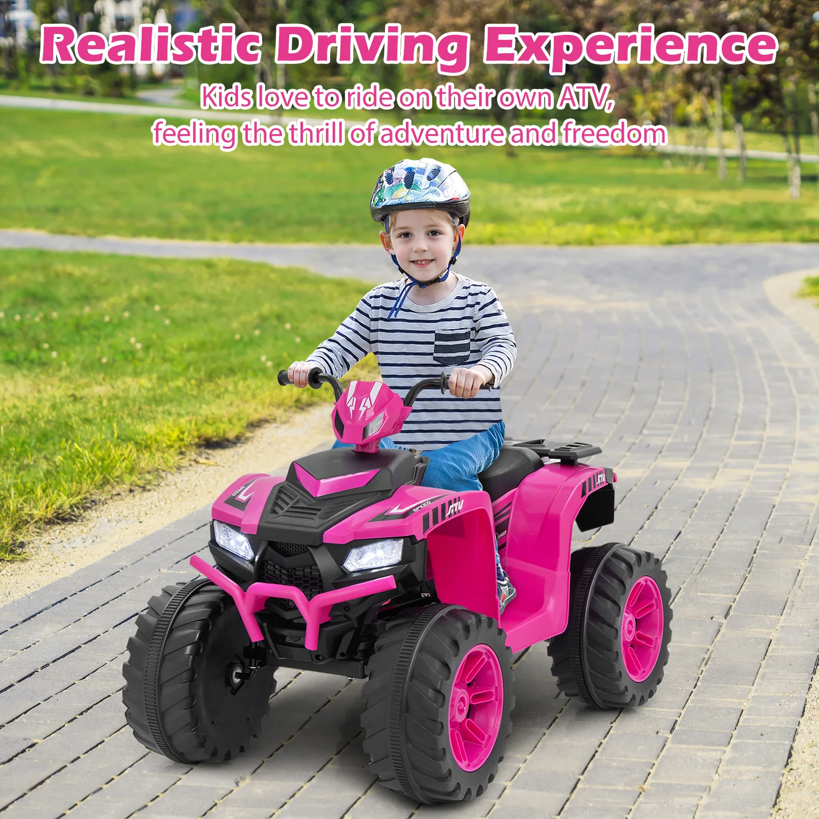 24V Kids Electric ATV, For Toddlers 3-8 Years, Pink - Image 2