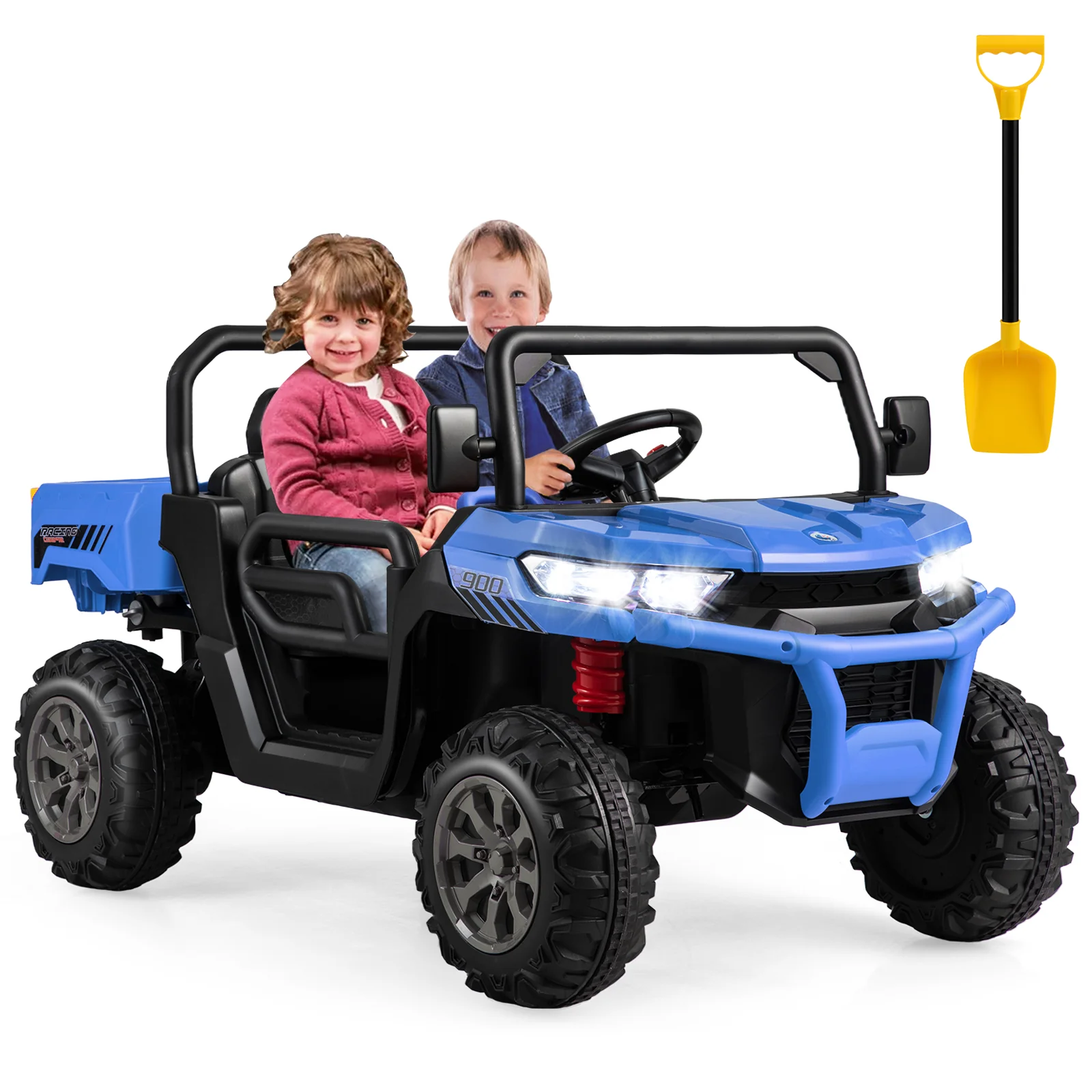 24V Kids Ride On Car With Dump Bed, Remote Control, Navy - Image 4