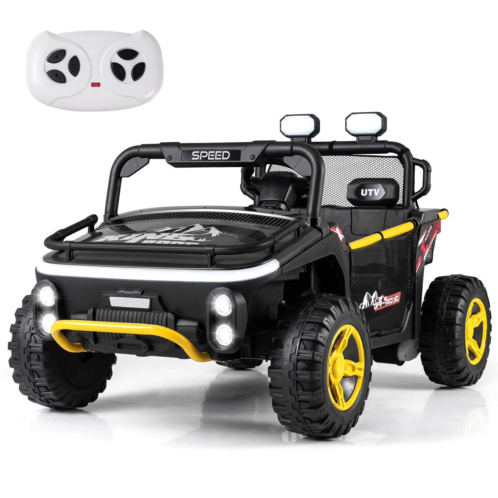 24V Ride on Toy for Kids 2 Seater Ride on Truck Car with Horn Music Story, Black - Image 3