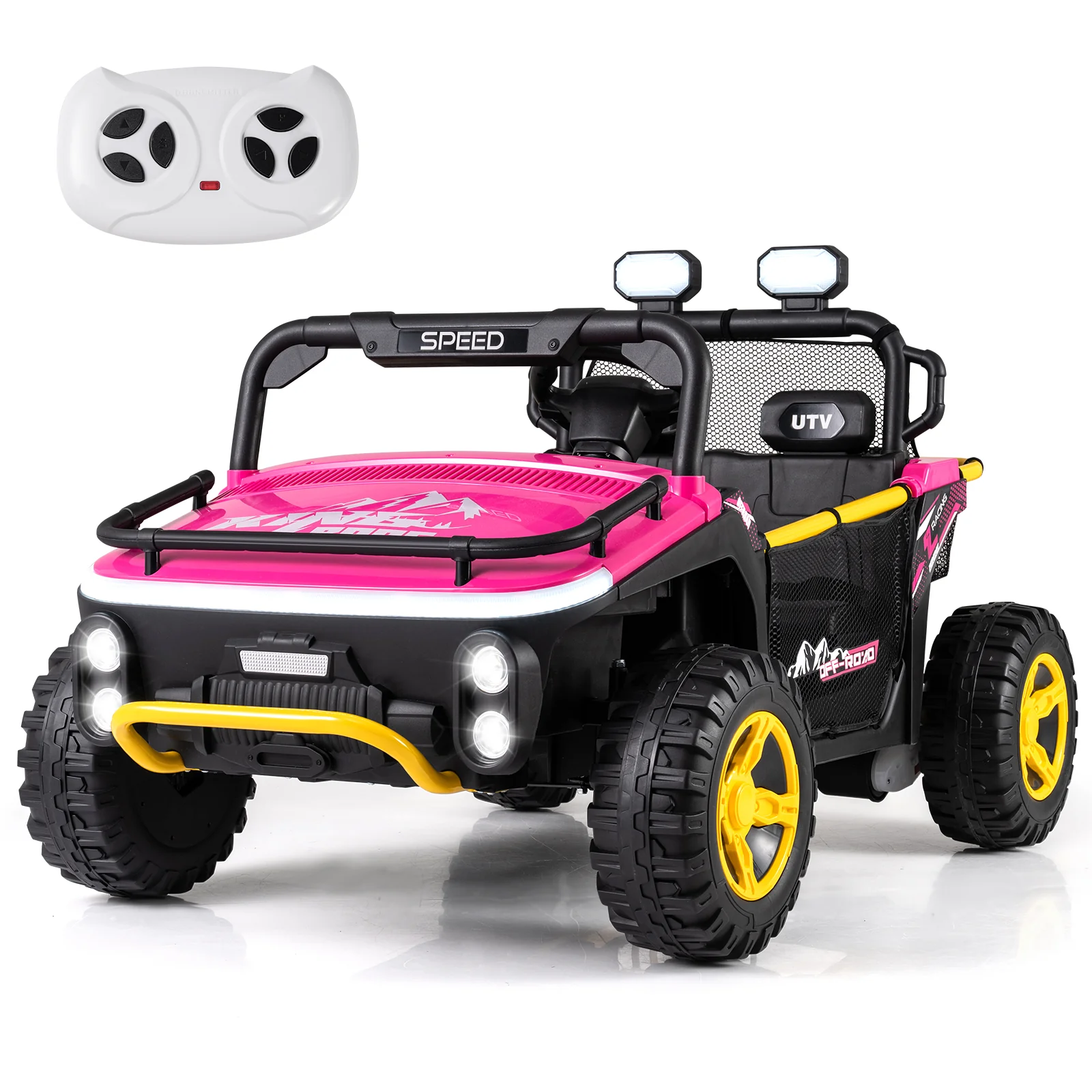 24V Ride on Toy for Kids 2 Seater Ride on Truck Car with Horn Music Story, Pink - Image 3