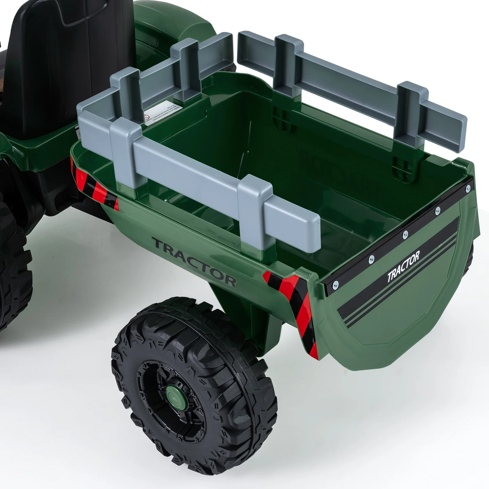 24V Ride On Tractor For Kids, Detachable Trailer, Remote Control, Dark Green - Image 6