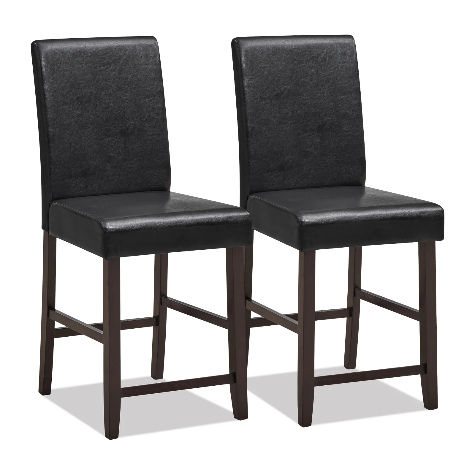 25 Inch Counter Height Bar Stools, Set of 2, Black - Image 4