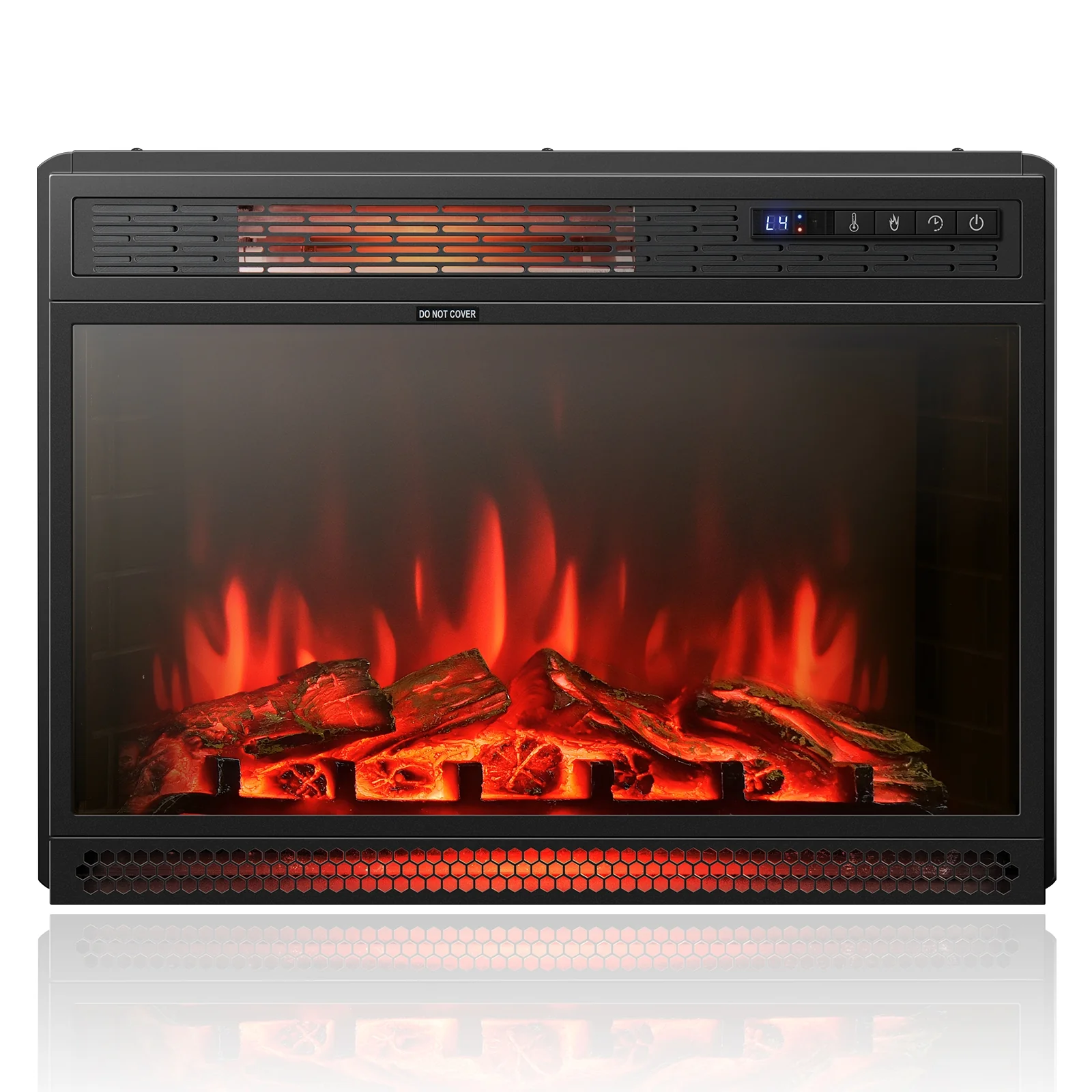 25 Inches Recessed Electric Heater, Black - Image 4