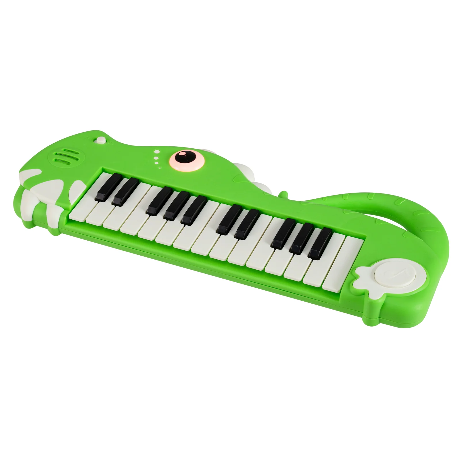 25-Key Kids Piano Keyboard, Dinosaur Shape, Digital Piano, Green