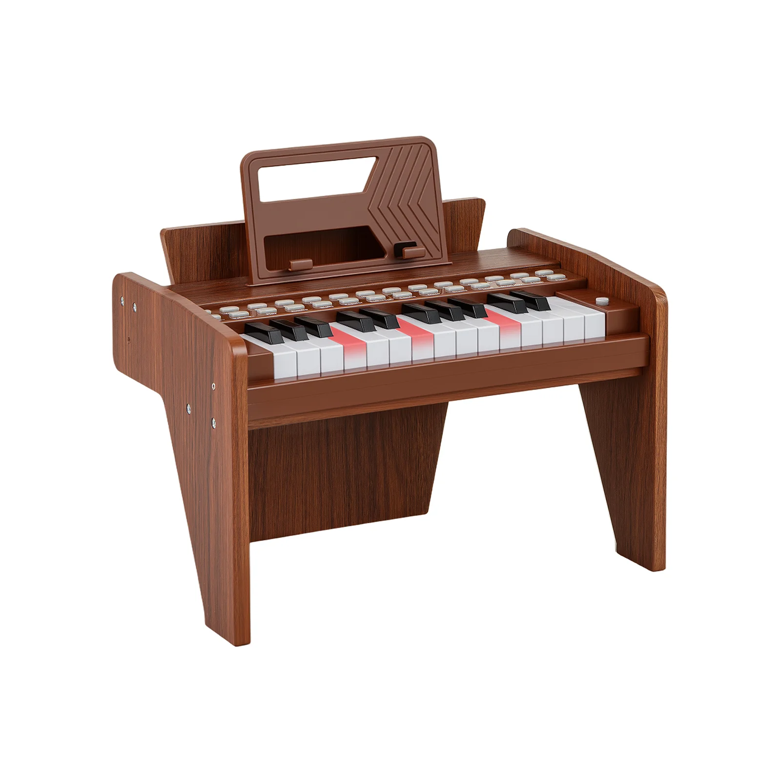 25 Keys Kids Piano Keyboard, Adjustable Speed And Volume, Brown - Image 4