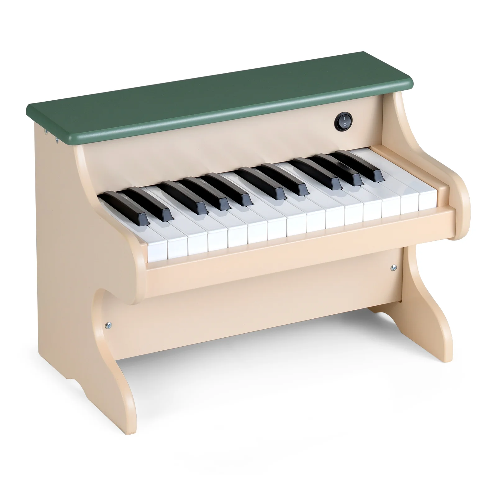 25 Keys Kids Piano Keyboard Wooden Digital Piano Toy with Removable Music Stand, Green