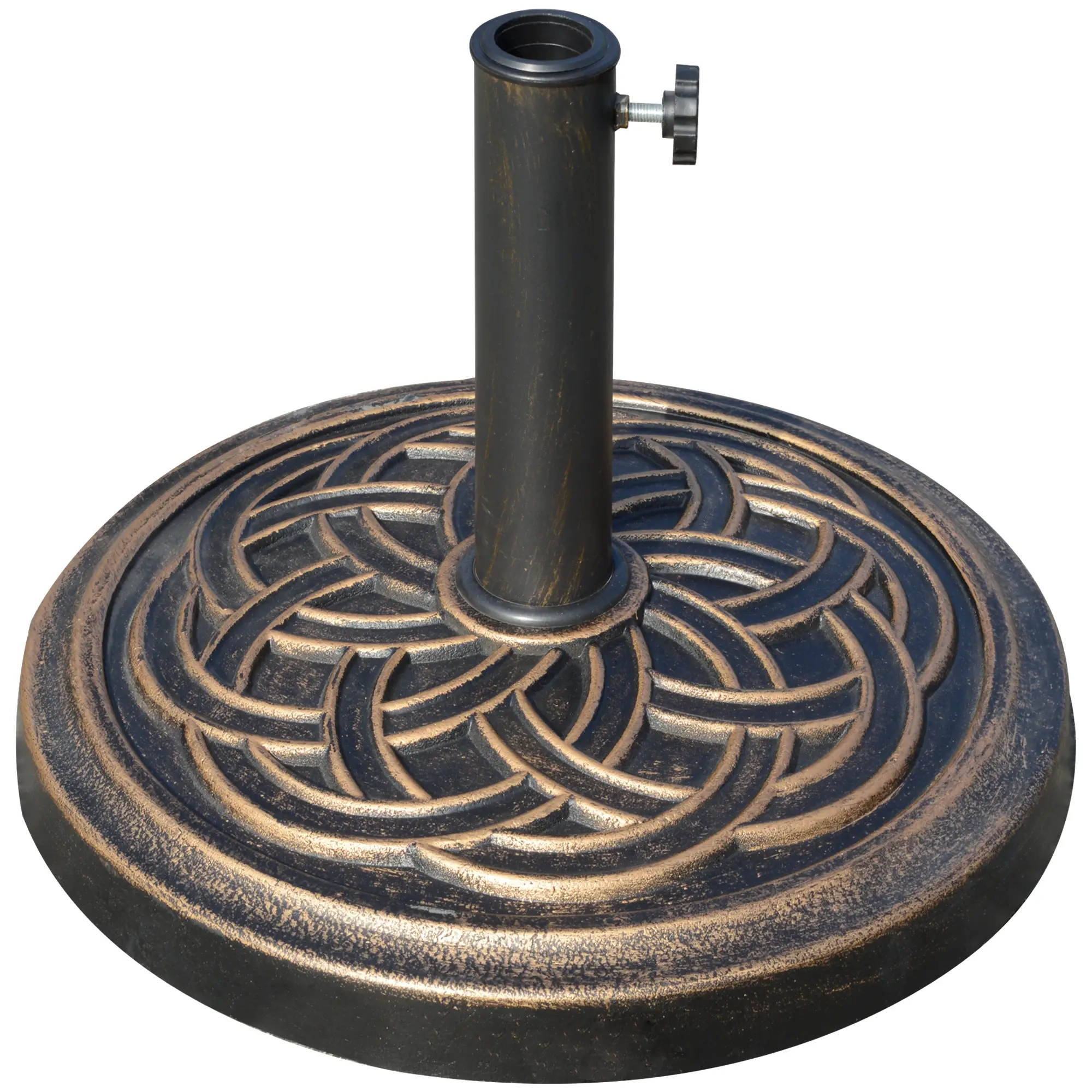25 lb Heavy Duty Patio Umbrella Base, Round Stand, Outdoor, Bronze - Image 11