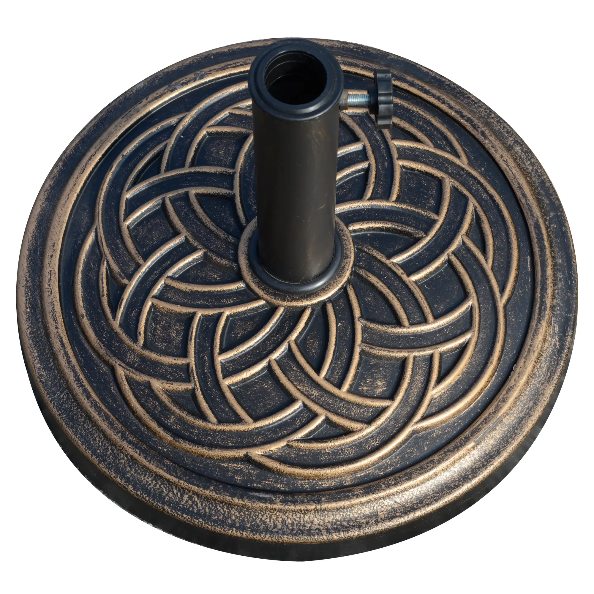 25 lb Heavy Duty Patio Umbrella Base, Round Stand, Outdoor, Bronze - Image 7