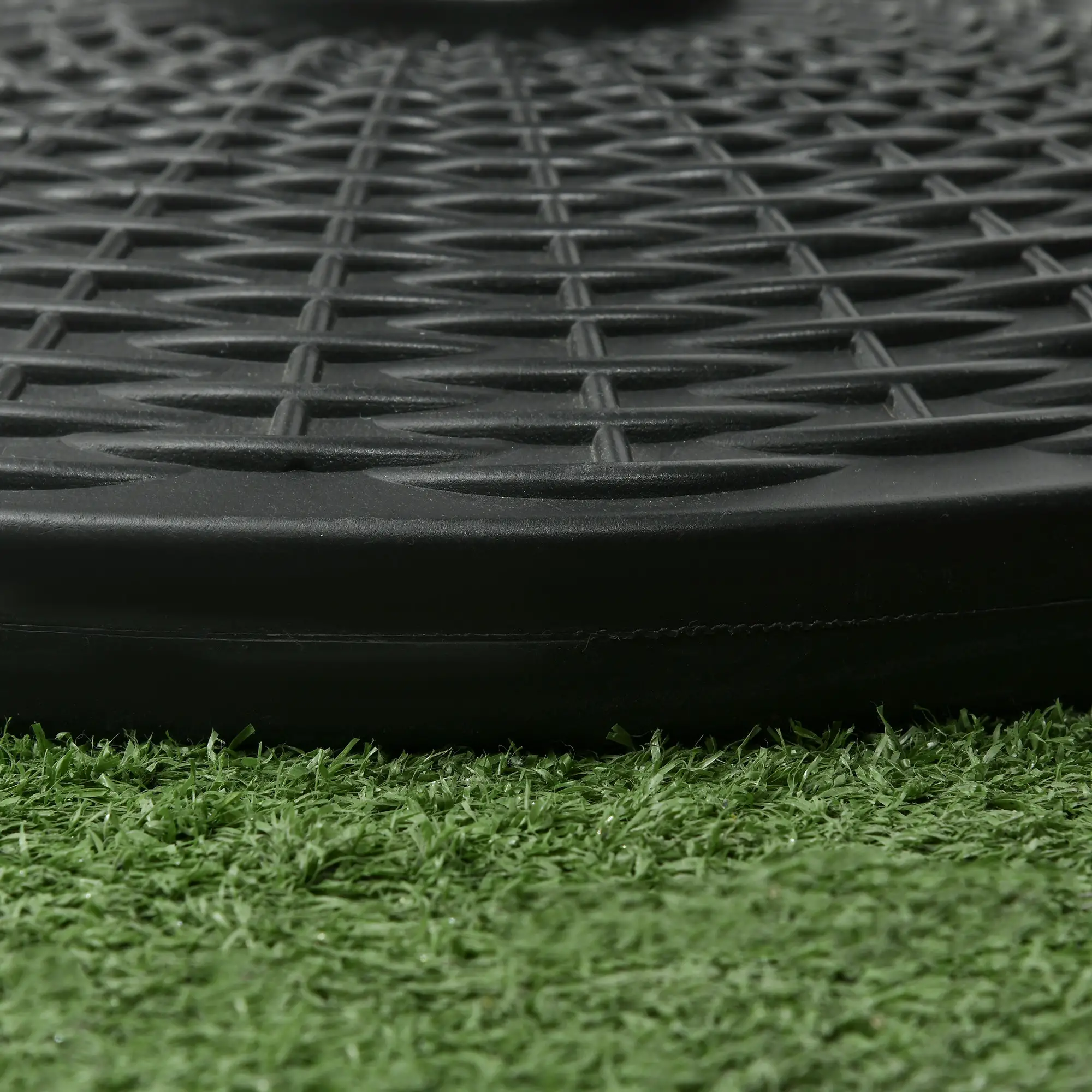 25 lbs Umbrella Base, 17.5" Round, Rattan Design, Black - Image 10