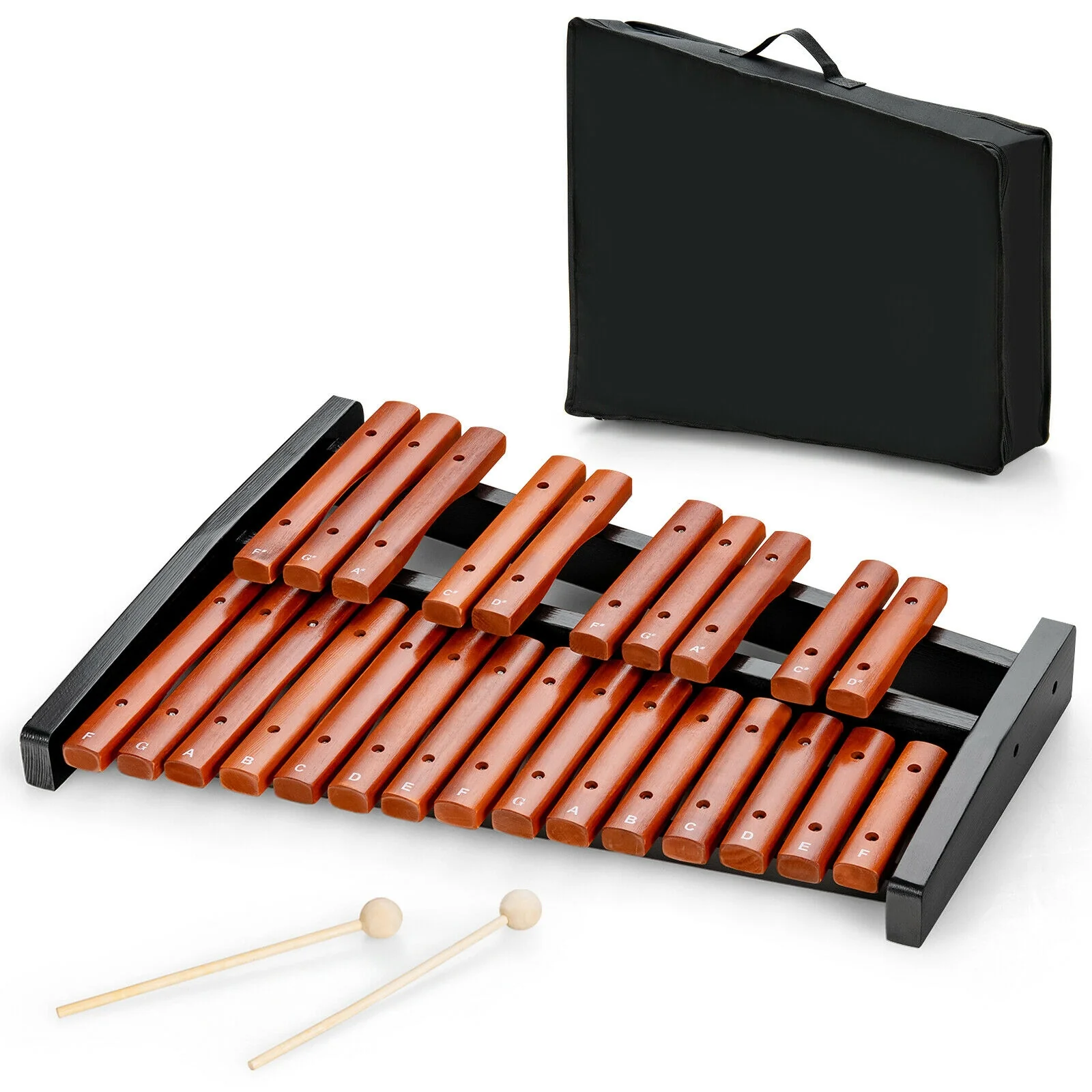 25 Notes Xylophone, Wooden Percussion Educational Instrument, Black - Image 9