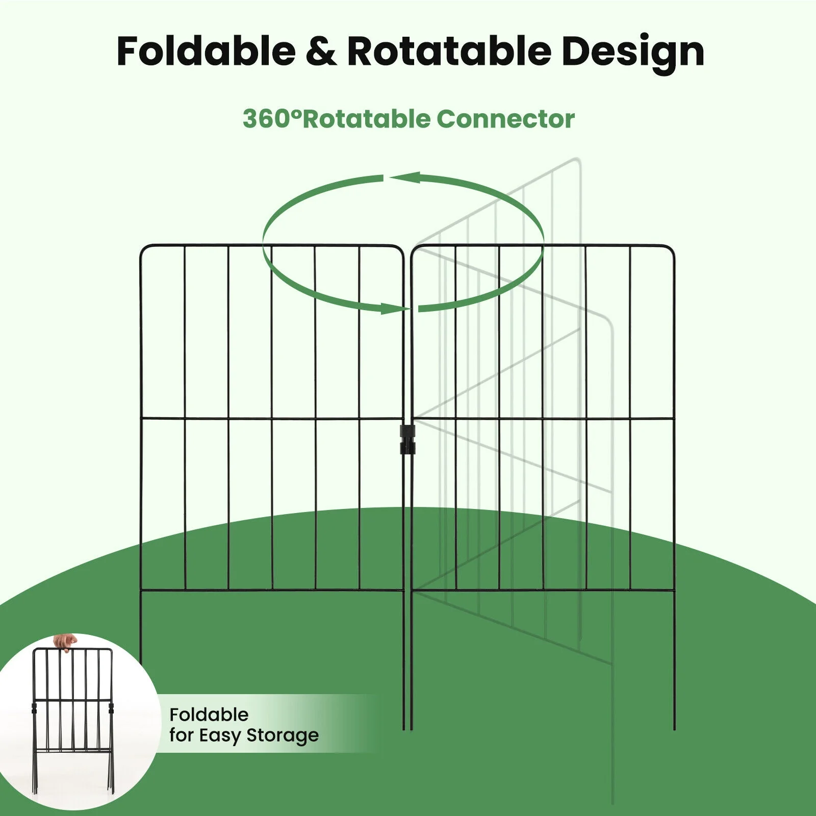25 Pack Rustproof Decorative Garden Fence, Black - Image 10