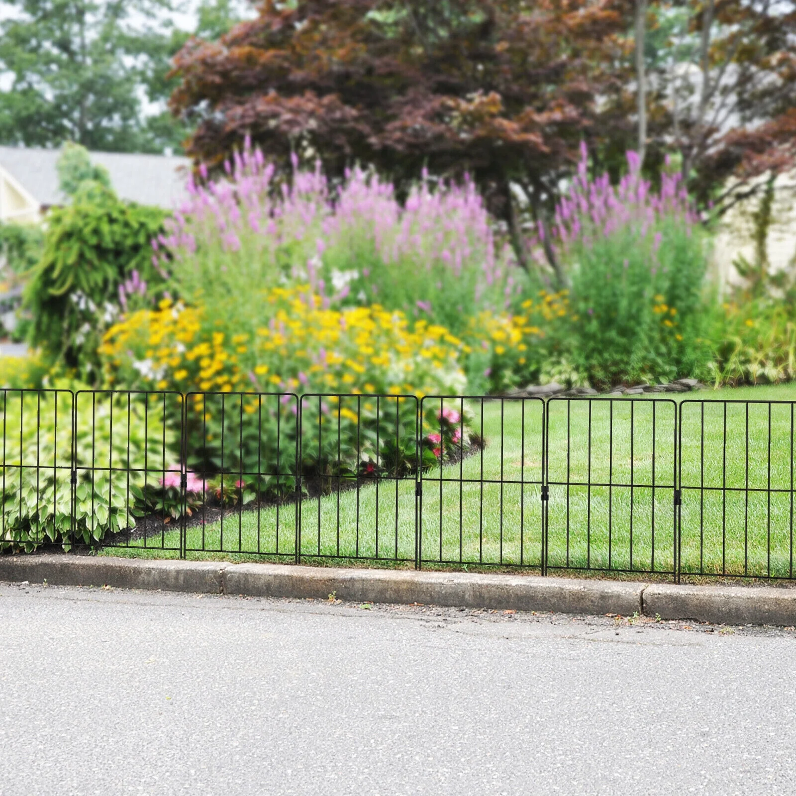 25 Pack Rustproof Decorative Garden Fence, Black - Image 3