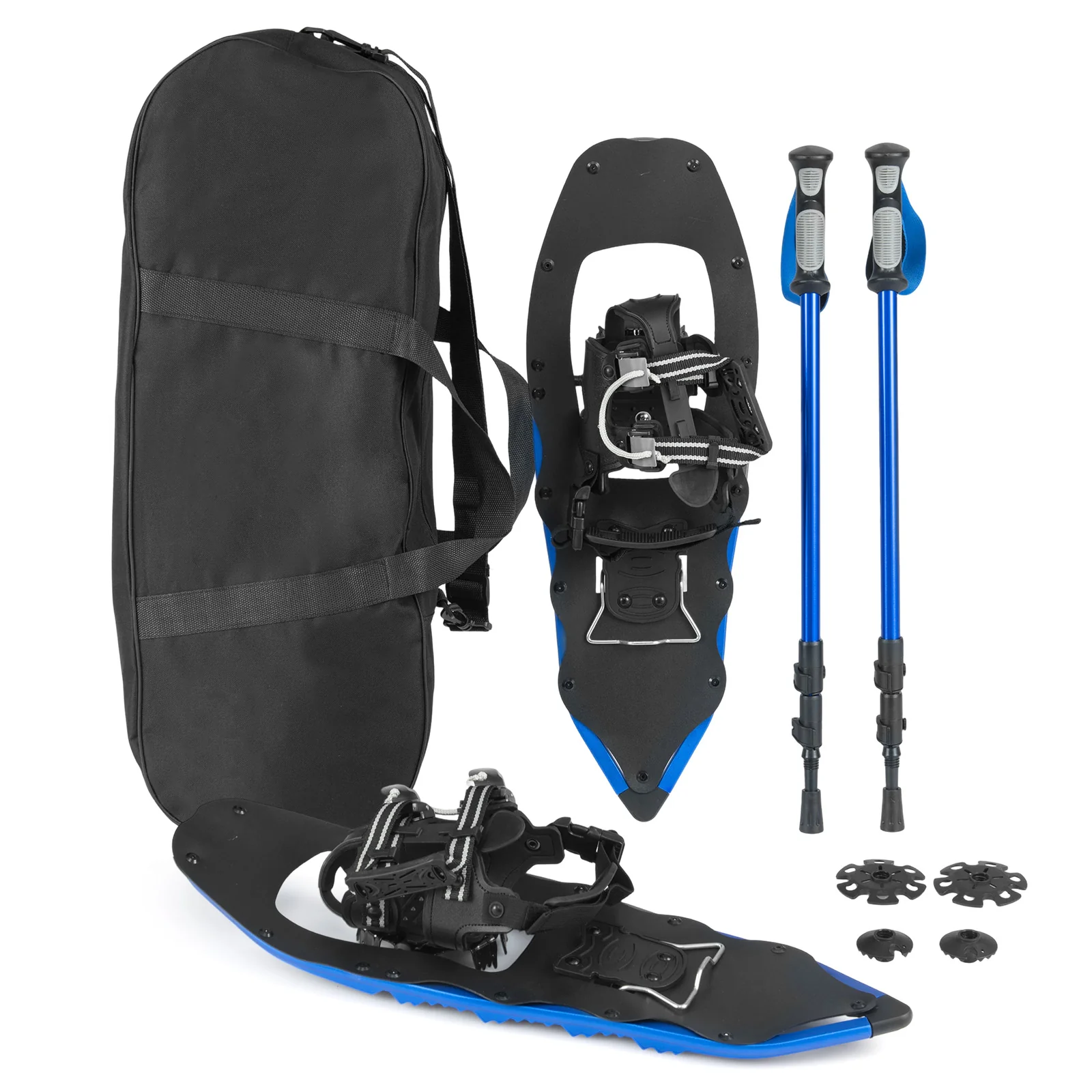 25” Snowshoes with Trekking Poles, Blue - Image 3