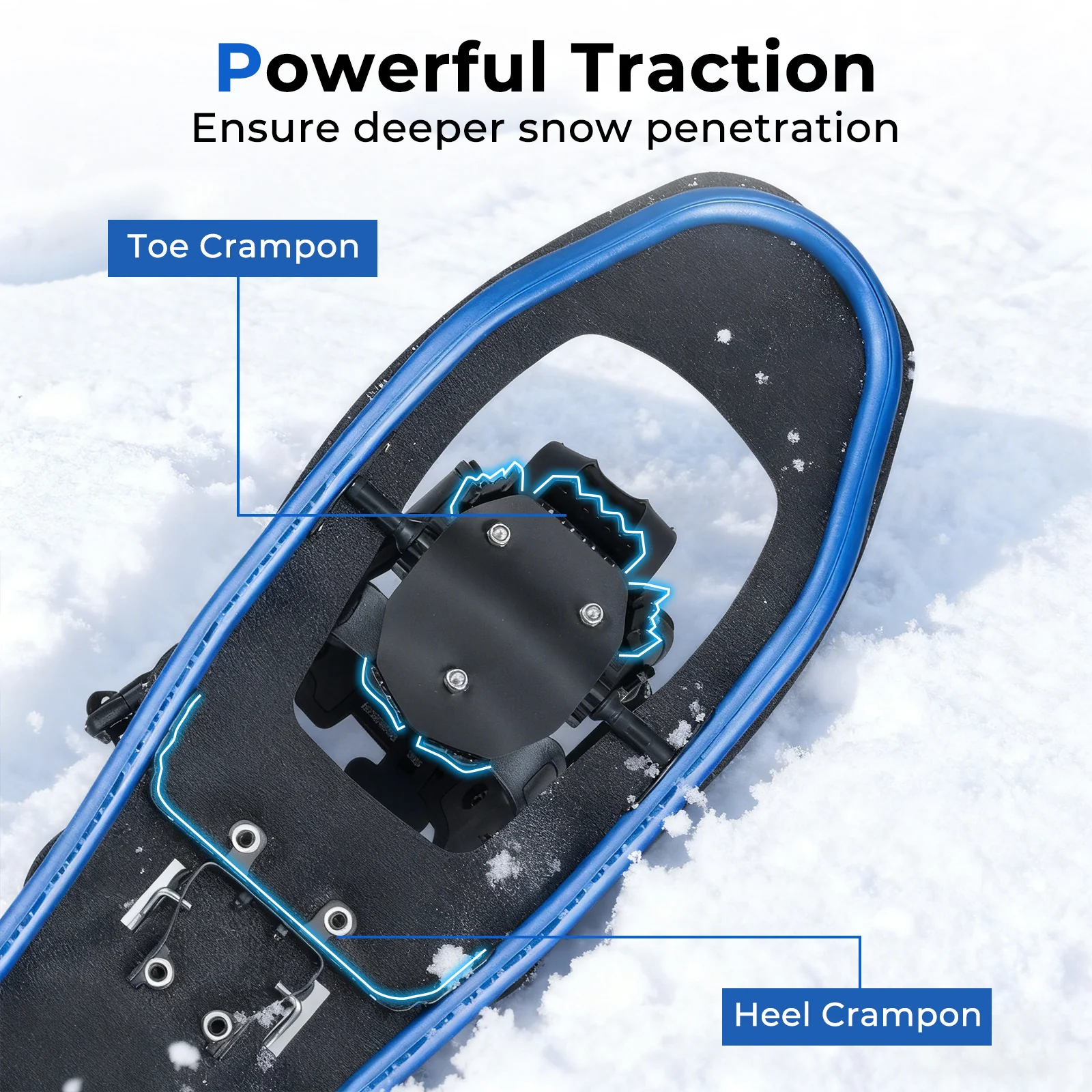 25” Snowshoes with Trekking Poles, Blue - Image 8