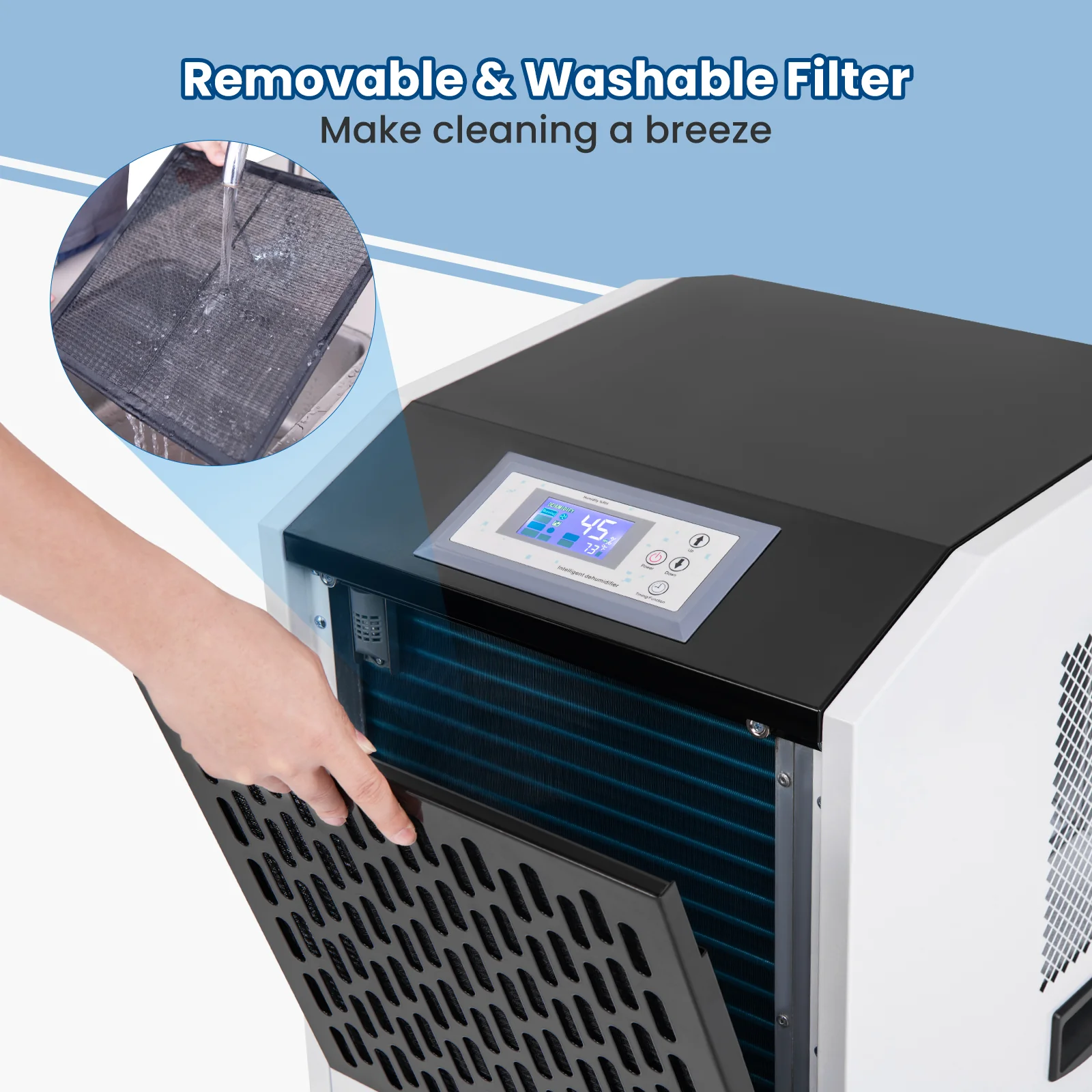 250 Pints Commercial Dehumidifier, Large Spaces 8500 Sq.Ft, White - Image 9