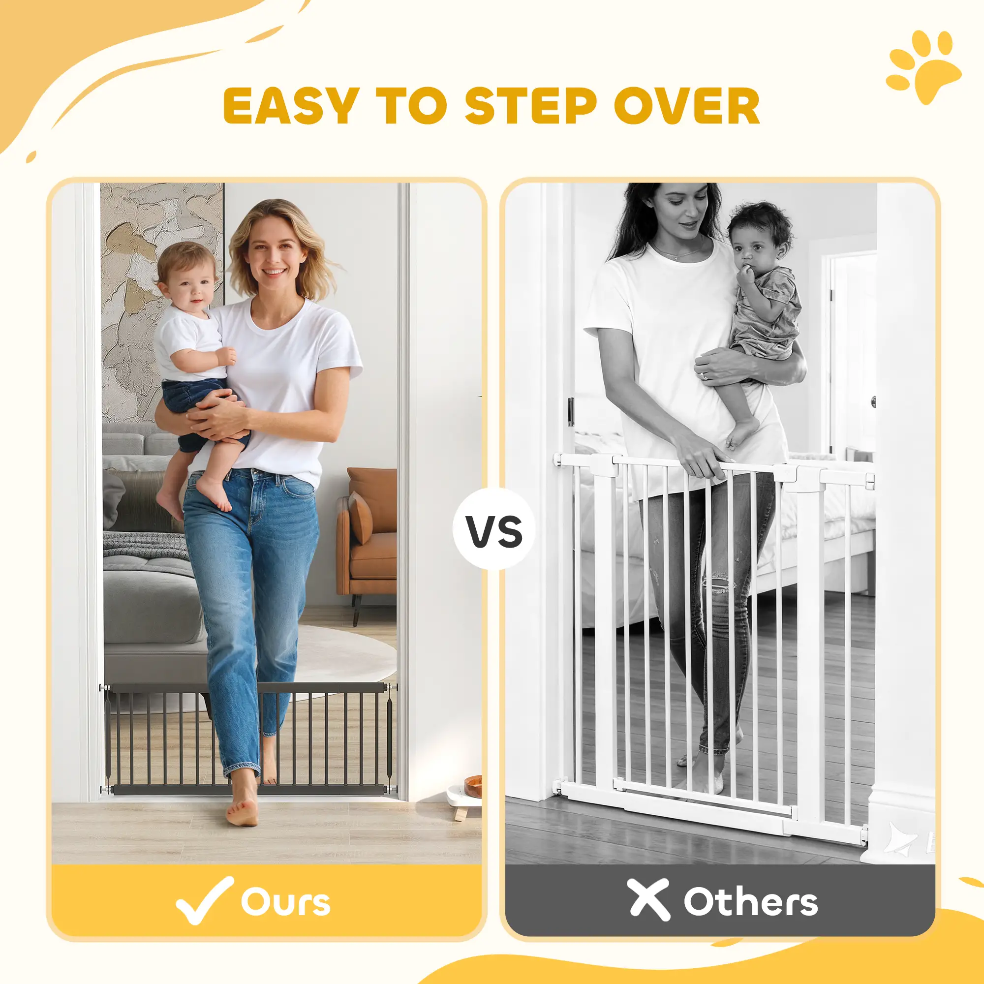 26"-37" Dog Gate, Adjustable Pet Gate, 14" Tall, Black - Image 4