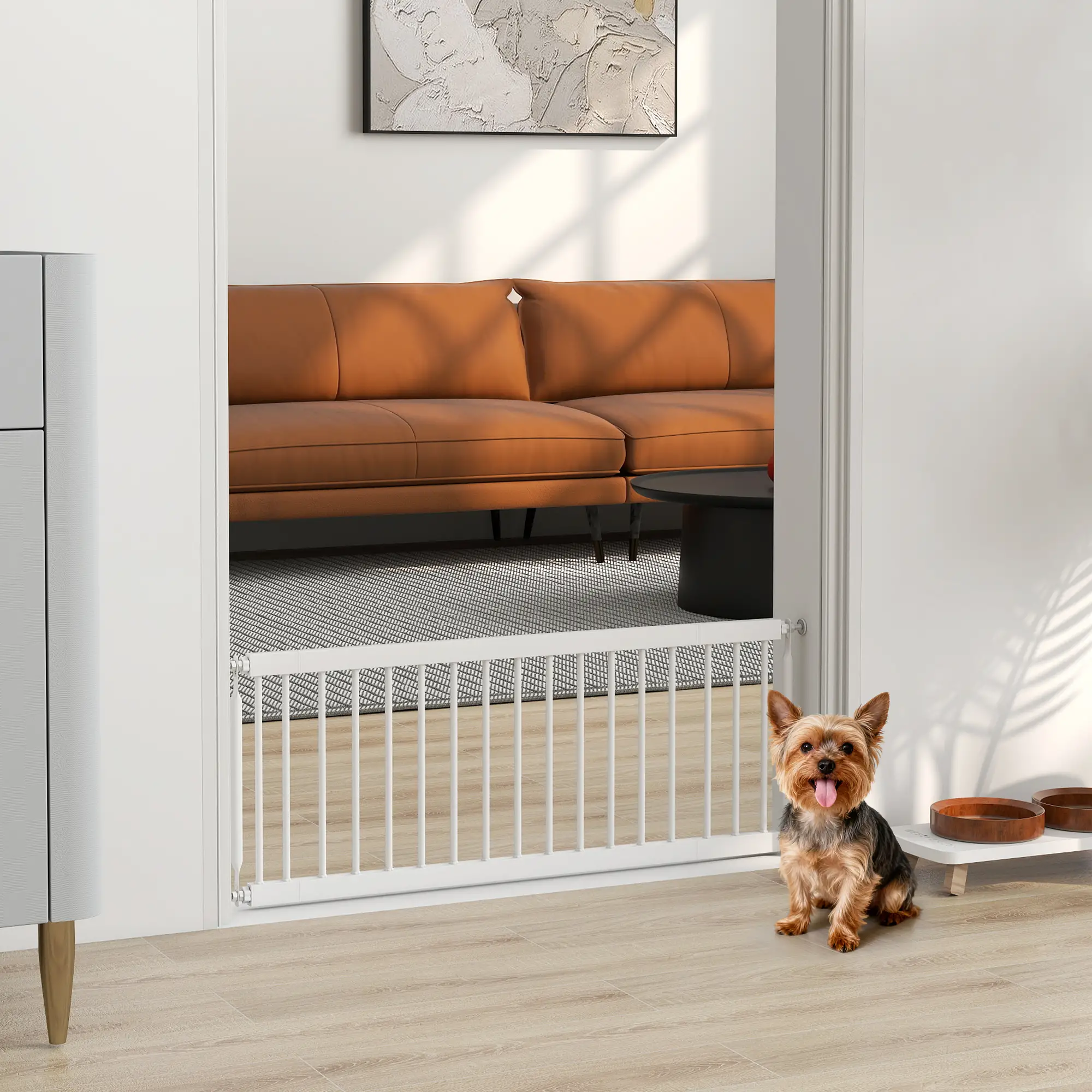 26"-37" Dog Gate, Adjustable Pet Gate, 14" Tall, White - Image 2