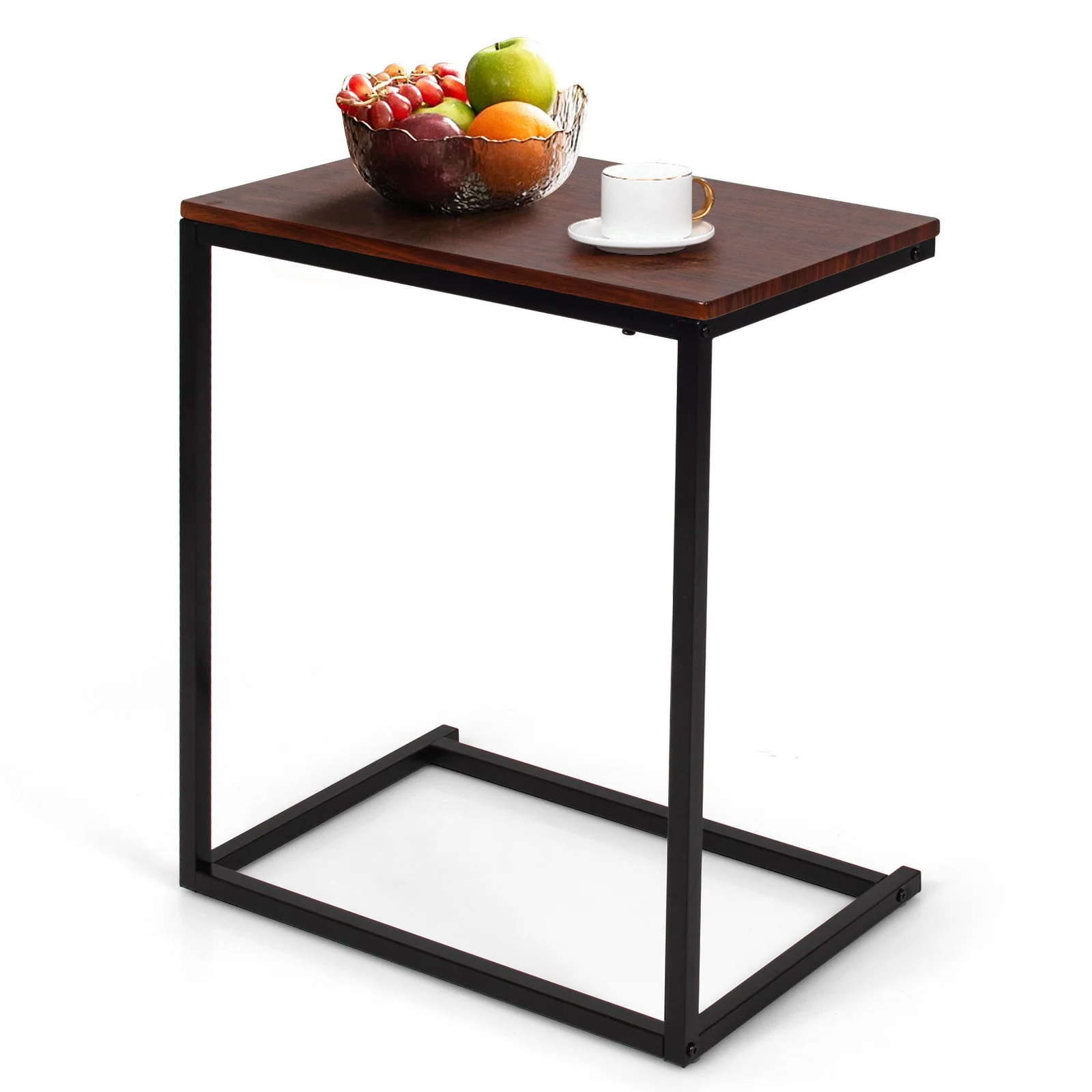 26 Inch Laptop Holder End Stand Desk, Dark Brown - Image 4