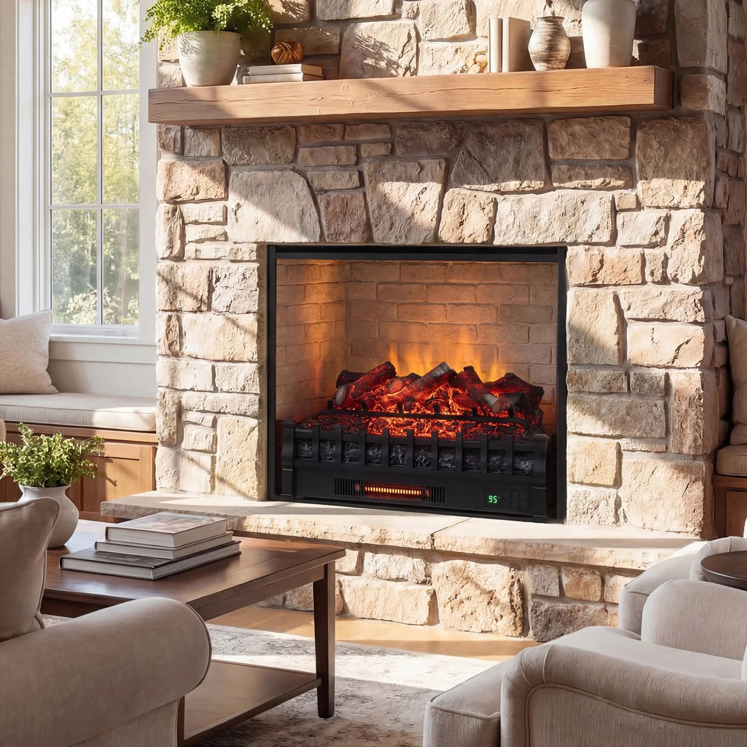 26 Inch WiFi Infrared Electric Fireplace Insert - Image 3